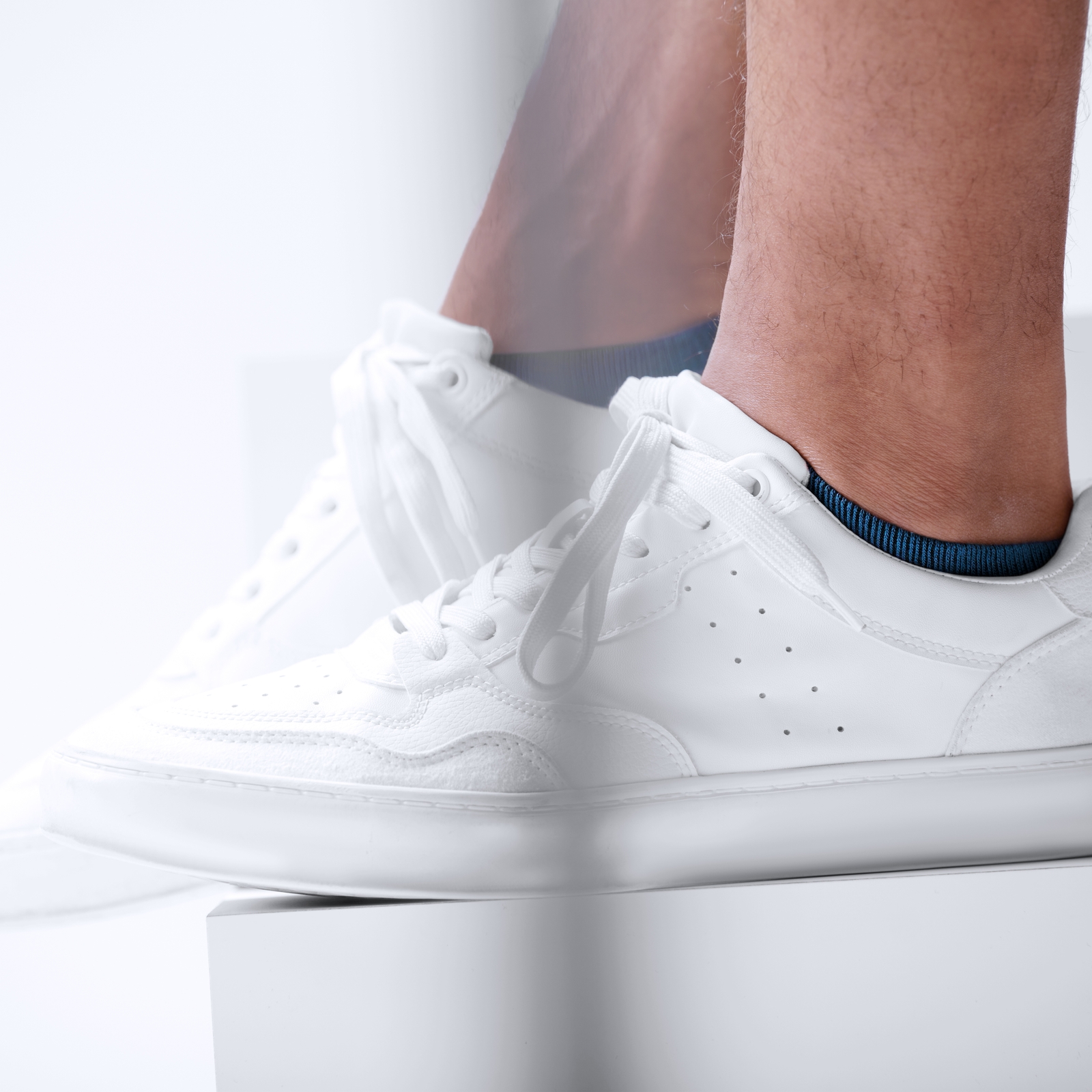 FreeFeel | Paquete de 6 calcetines tobilleros de bambú | 2 blancos, 2 azules cielo y 2 grises claros - 5