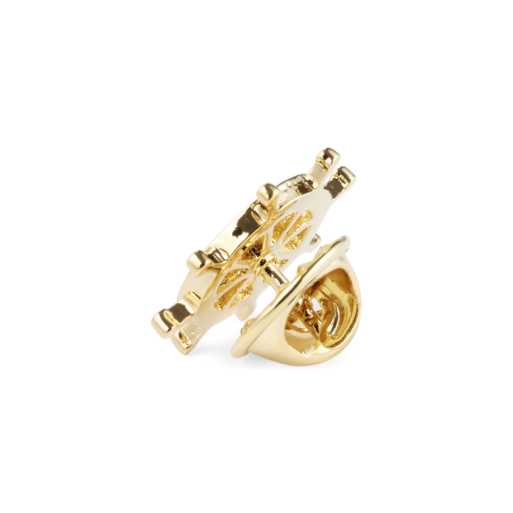 Gold-Tone Helm Lapel Pin - 4