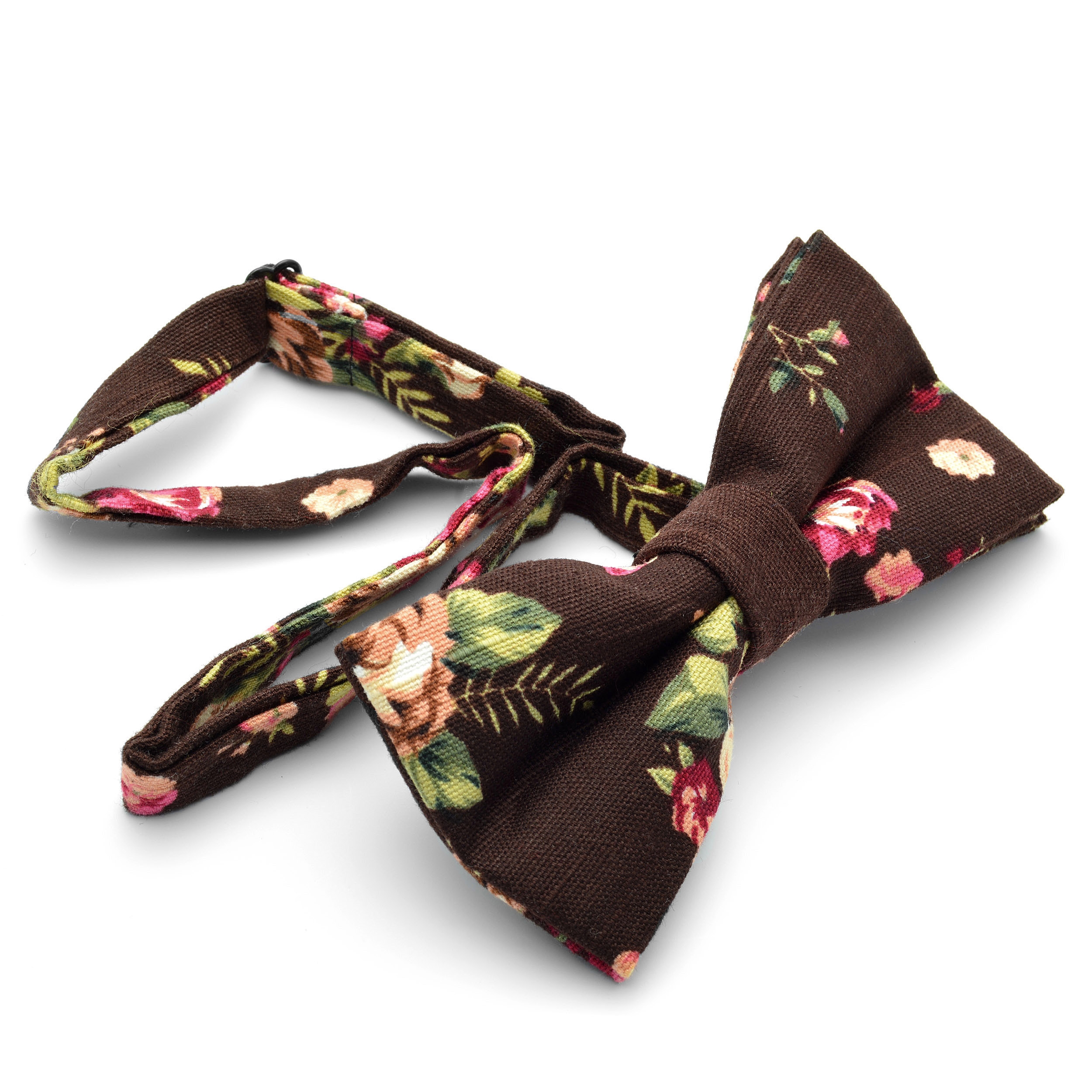 Pajarita floral marrón - 2