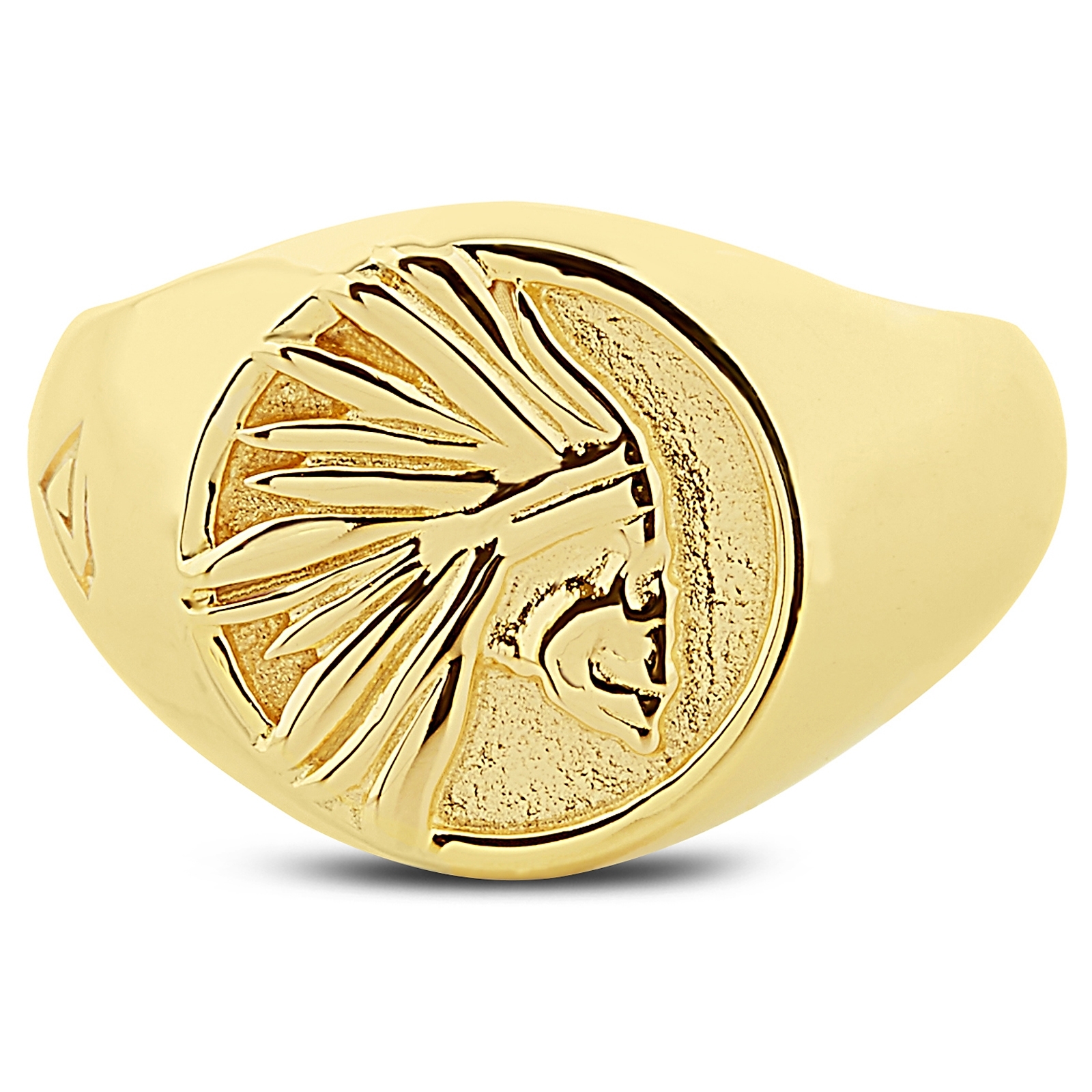 Anello dorato con teschio Tribale in argento 925 - 2