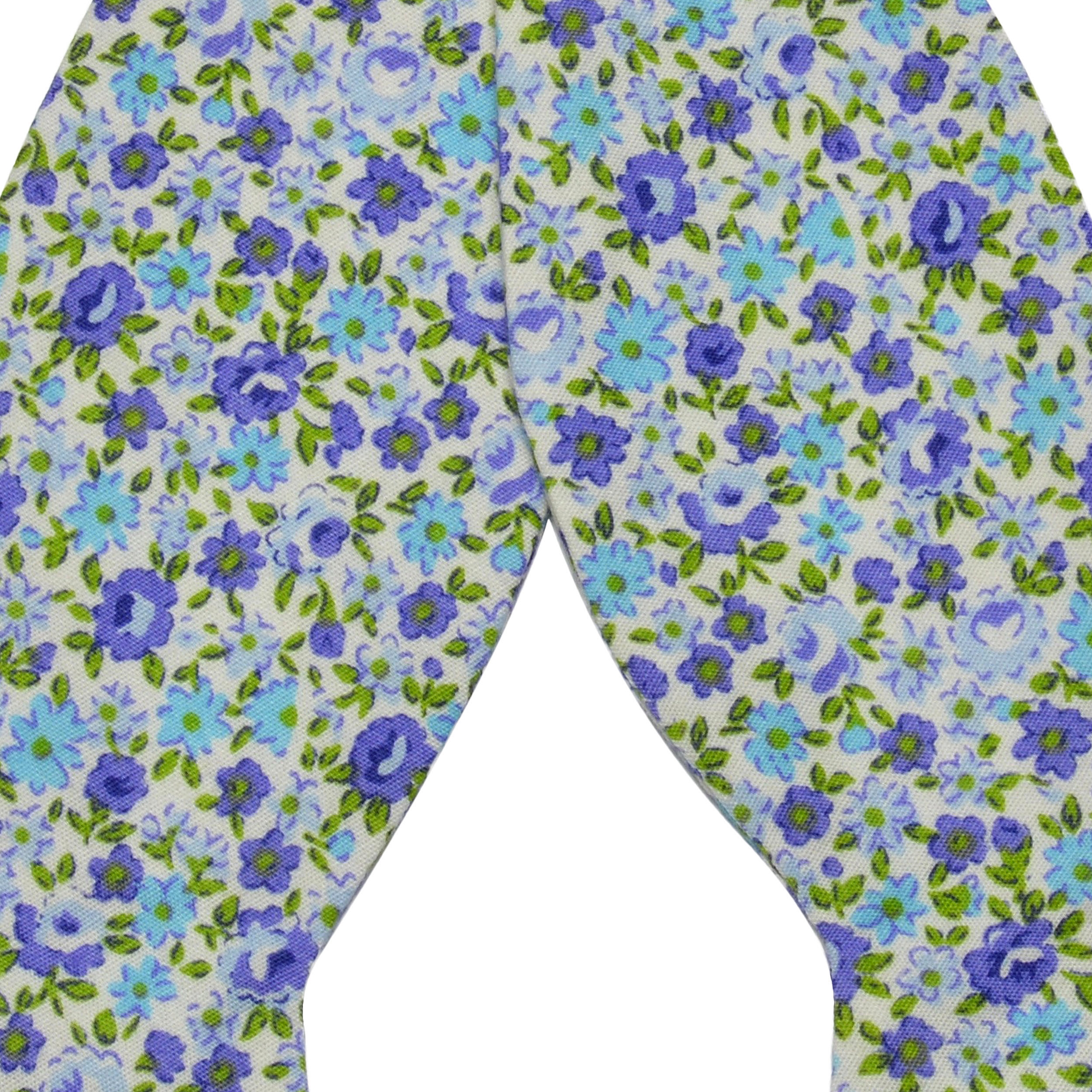 Blå Blommig Oknuten Bomullsfluga - 2