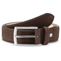Classic Brown Suede Leather Belt