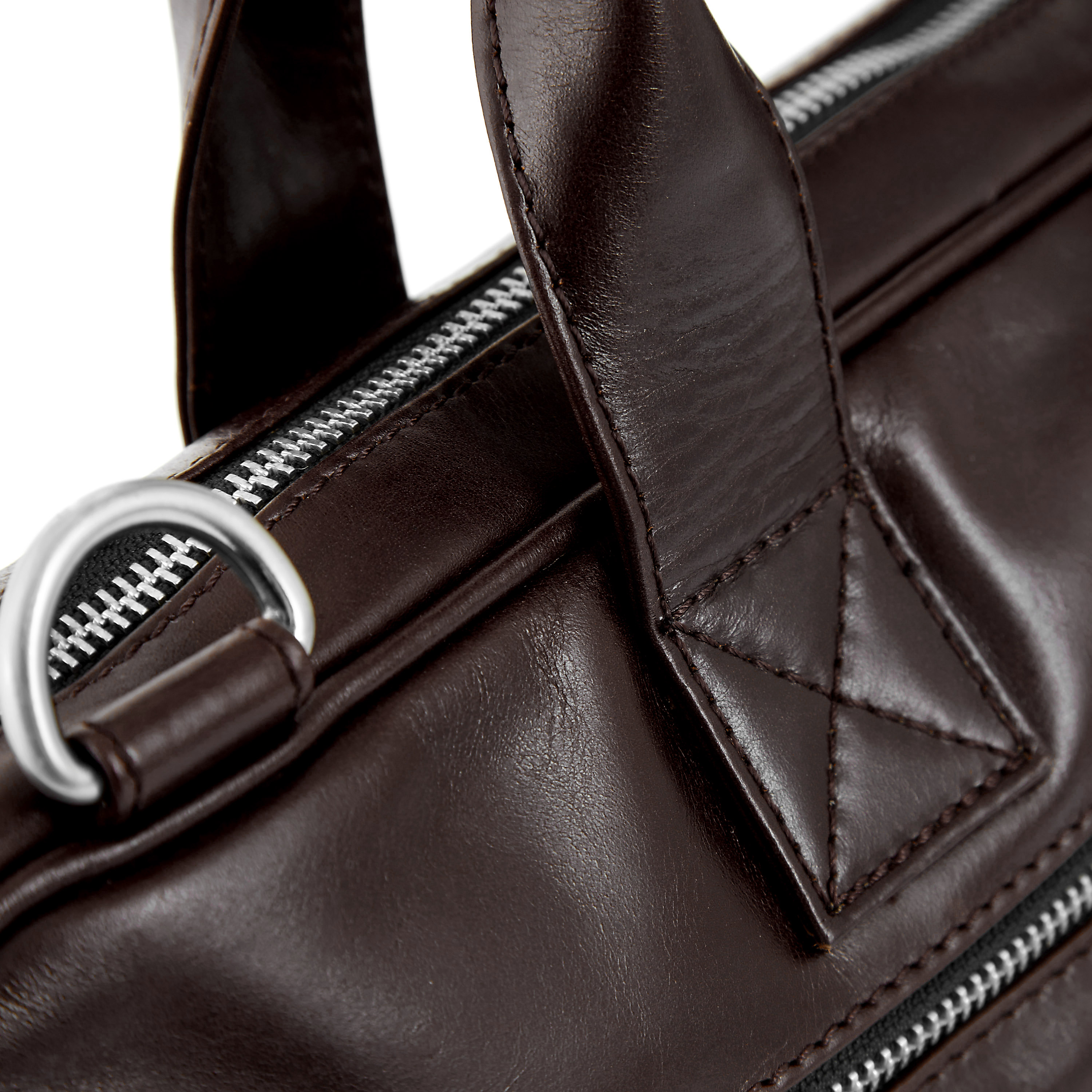Dunkelbraune Schlanke Jasper Leder Laptoptasche Mit Reißverschluss - 9