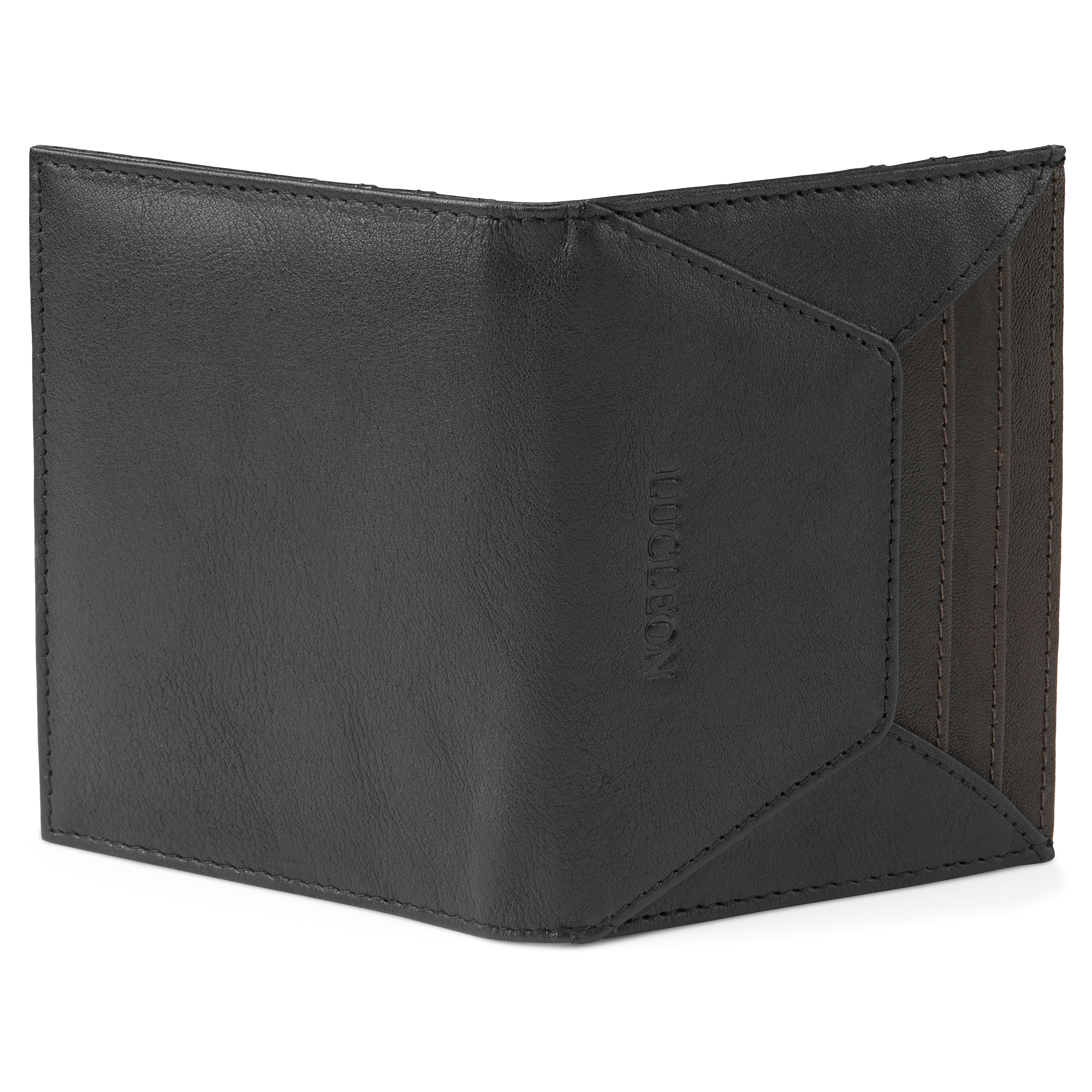 Loren černé a tmavě hnědé kožené pouzdro na karty s RFID blokací - 5