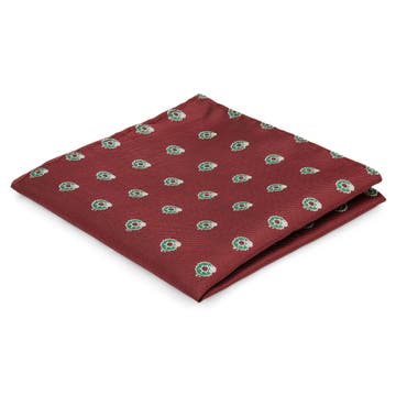 Burgundy Christmas Wreath Pocket Square Burgundy Christmas Wreath Pocket Square