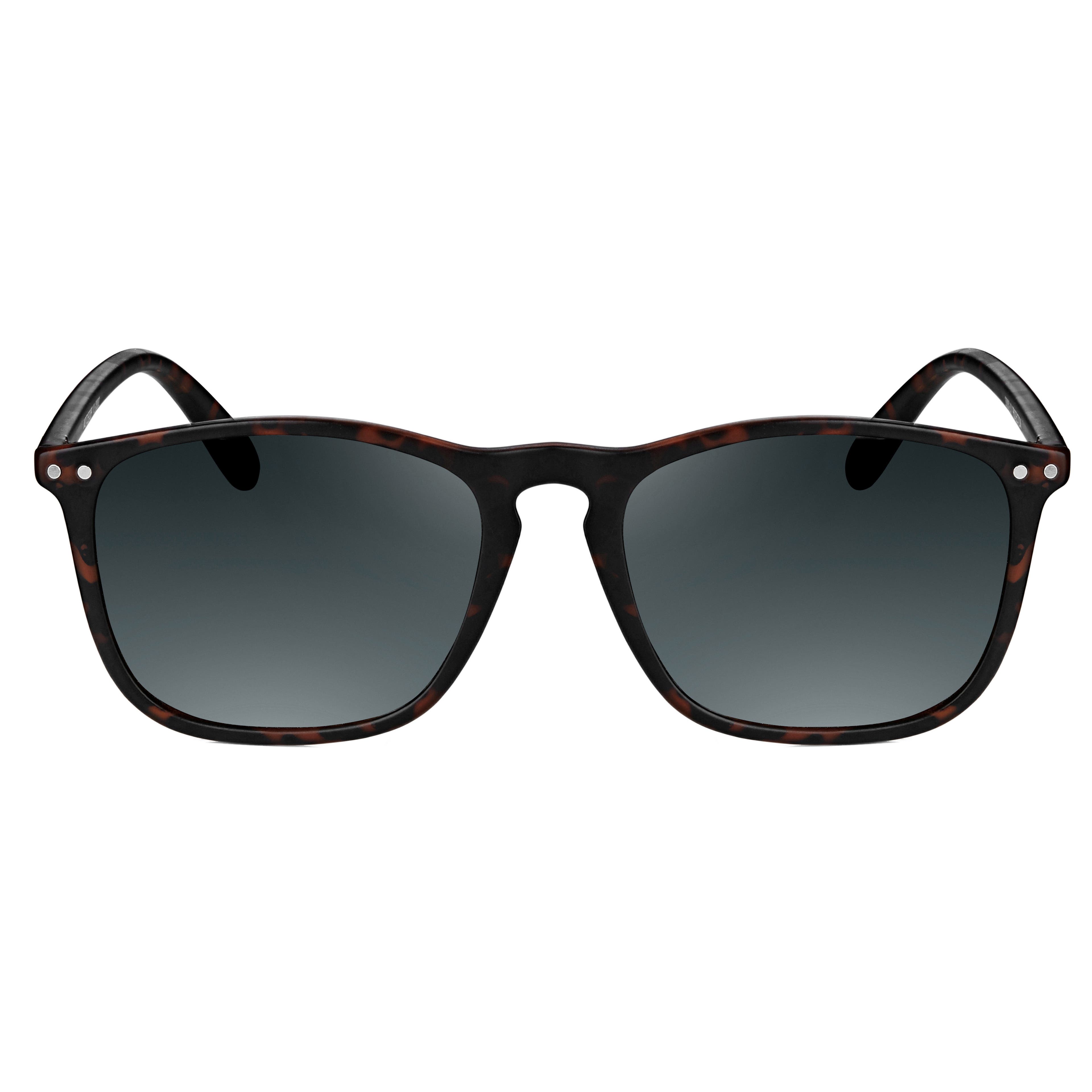 Wade, Tortoise & Dark Grey Polarised Square Sunglasses, In stock!