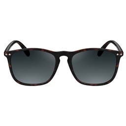 Wade | Tortoise & Dark Grey Polarised Square Sunglasses