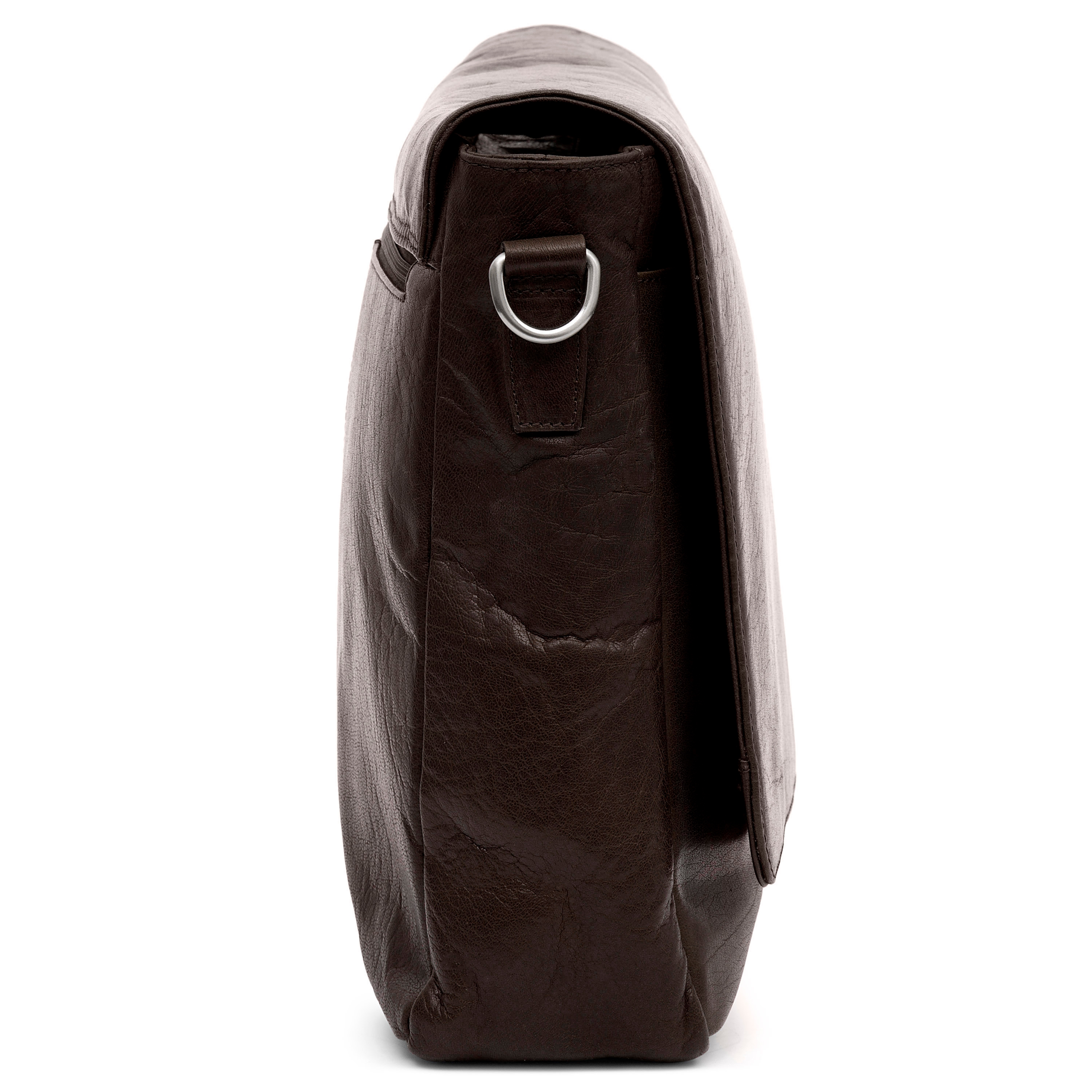 Montreal Brown Leather Messenger Bag - 4