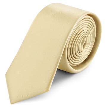 6 cm szampański wąski krawat satynowy