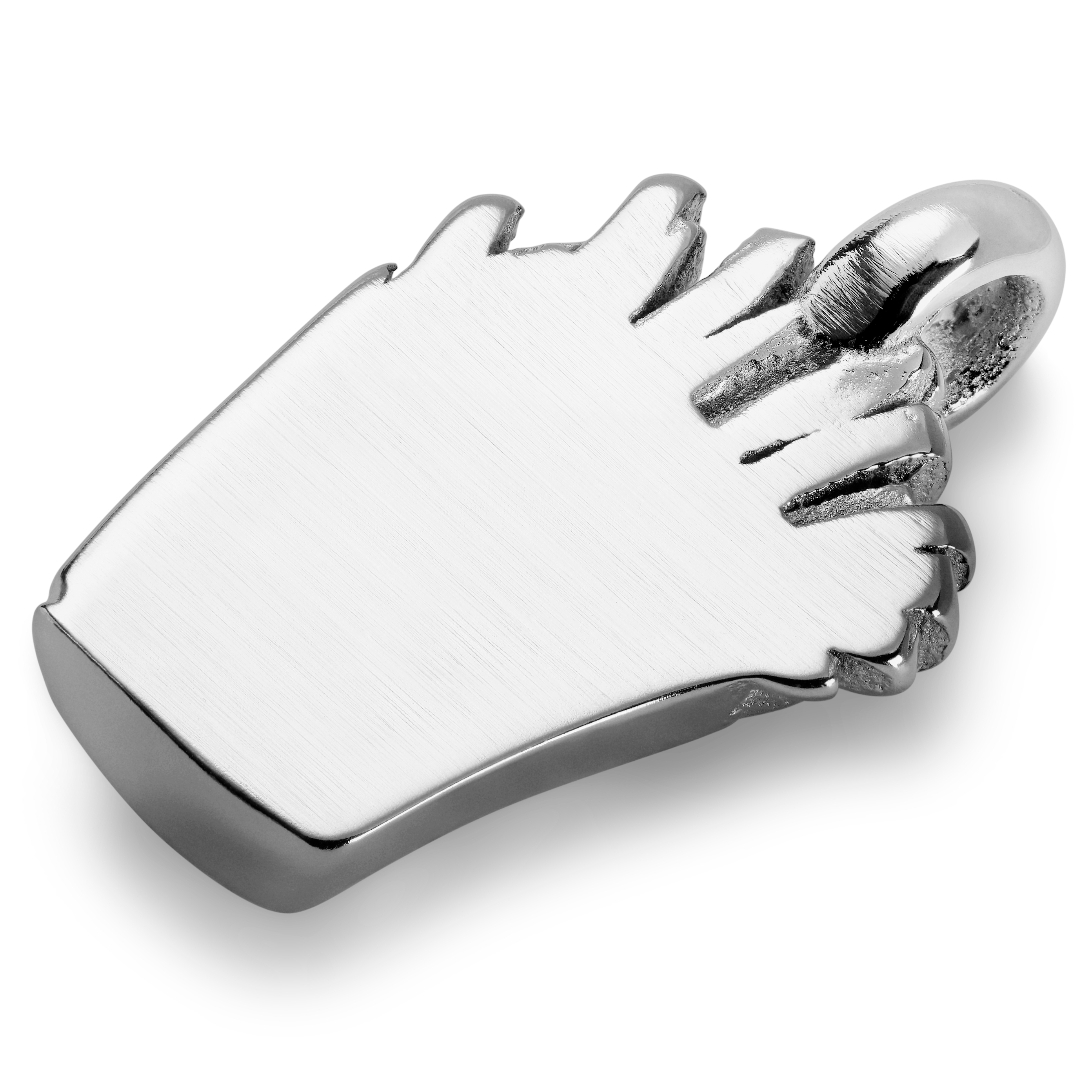 Jaygee | Silver-tone Stainless Steel Fries Pendant - 3