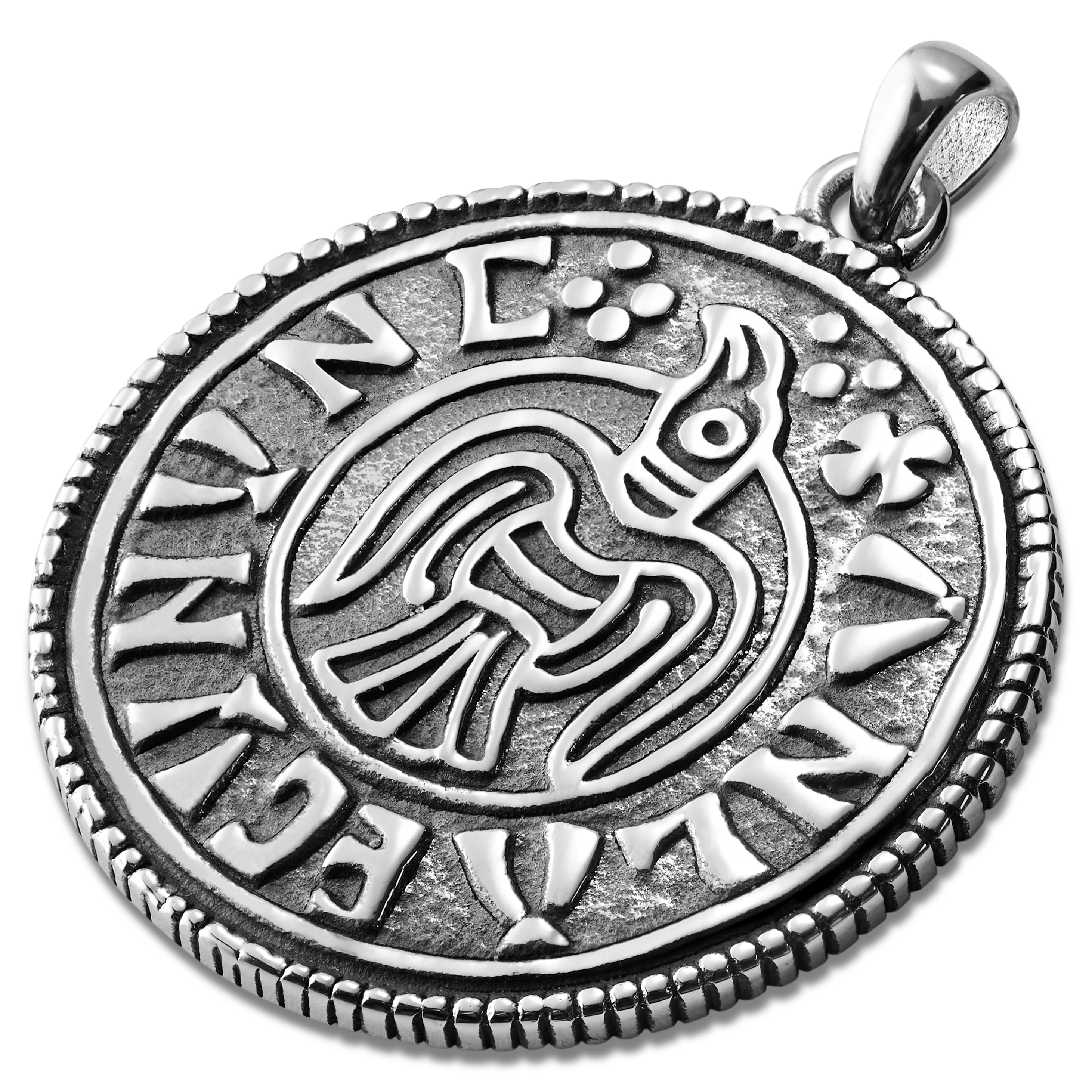 Lee Makt Black & Silver-Tone Coin Pendant - 2
