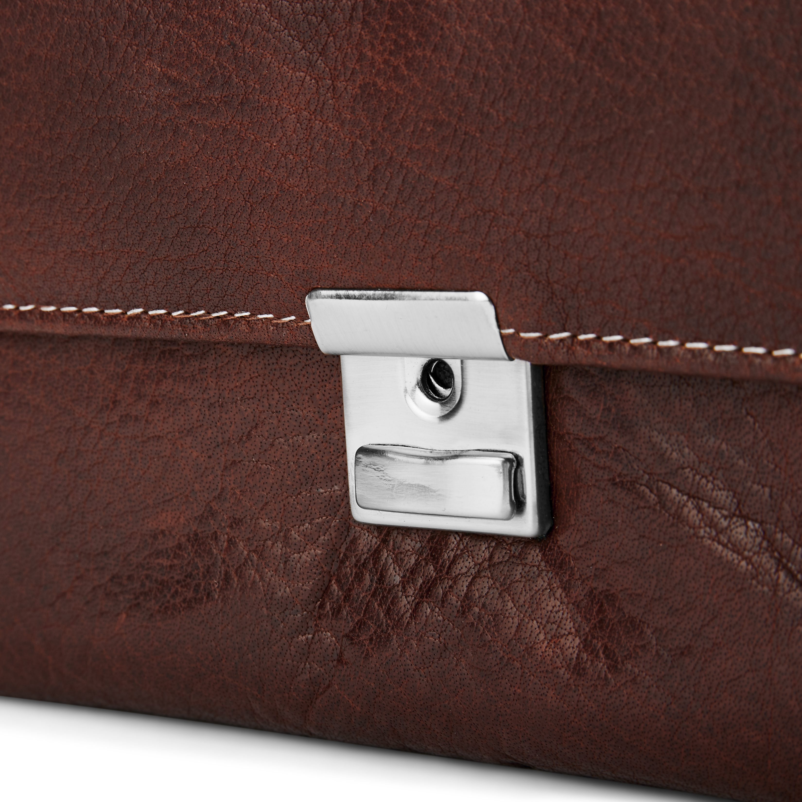 Cartera acordeón clásica de cuero marrón Montreal  - 7