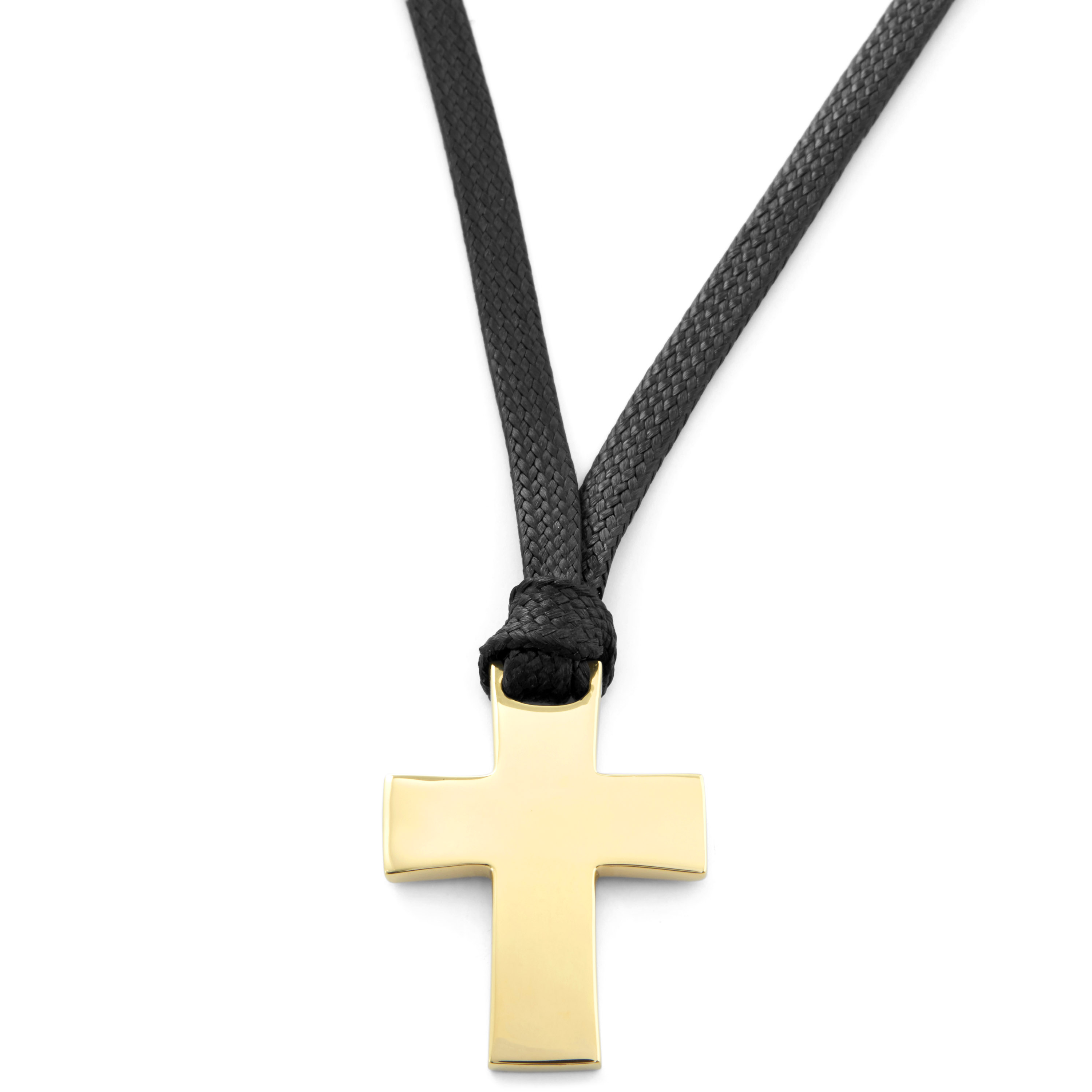 Classica collana dorata con croce in argento 925 - 1