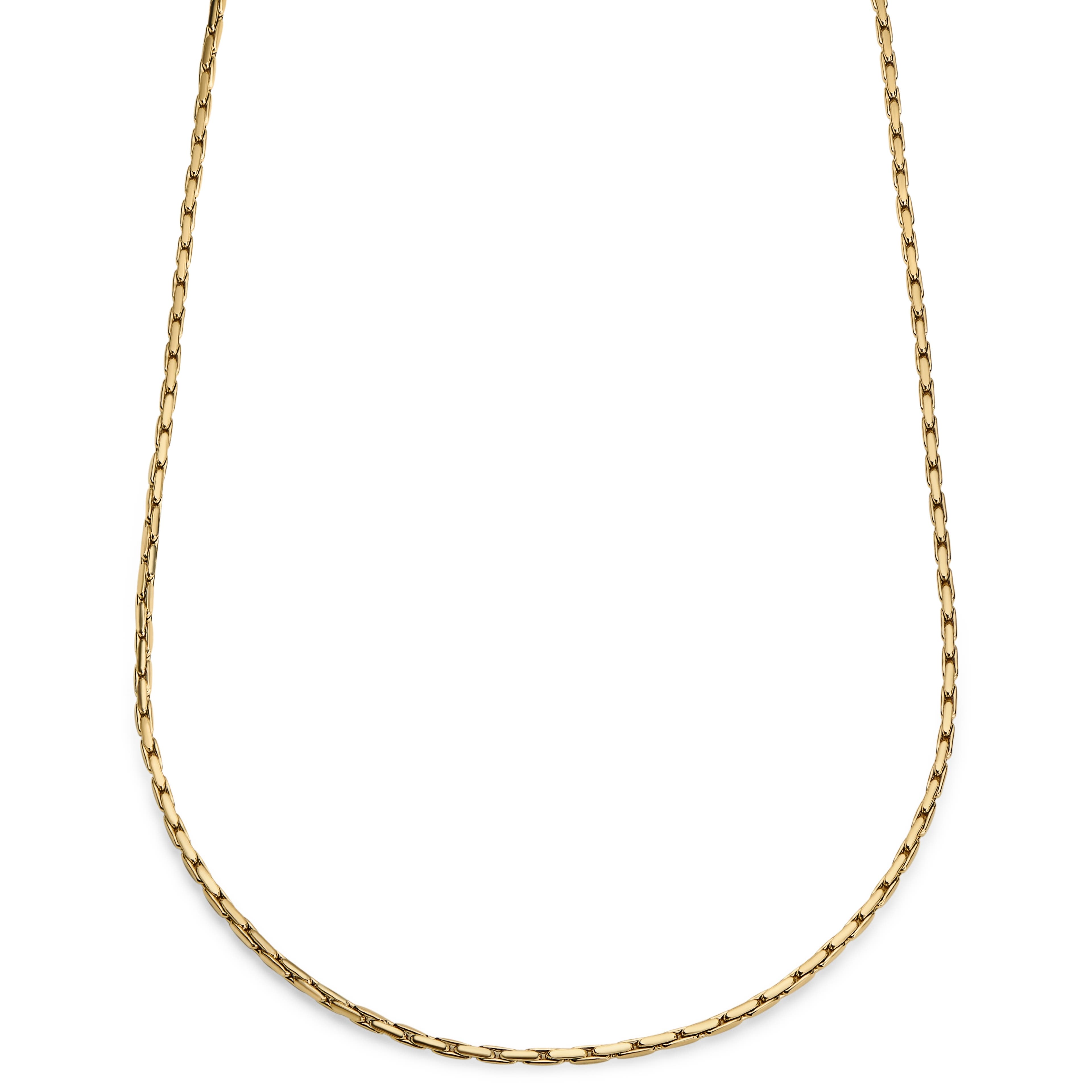 Essentials | 3mm řetízkový náhrdelník zlaté barvy s obdélníkovými články