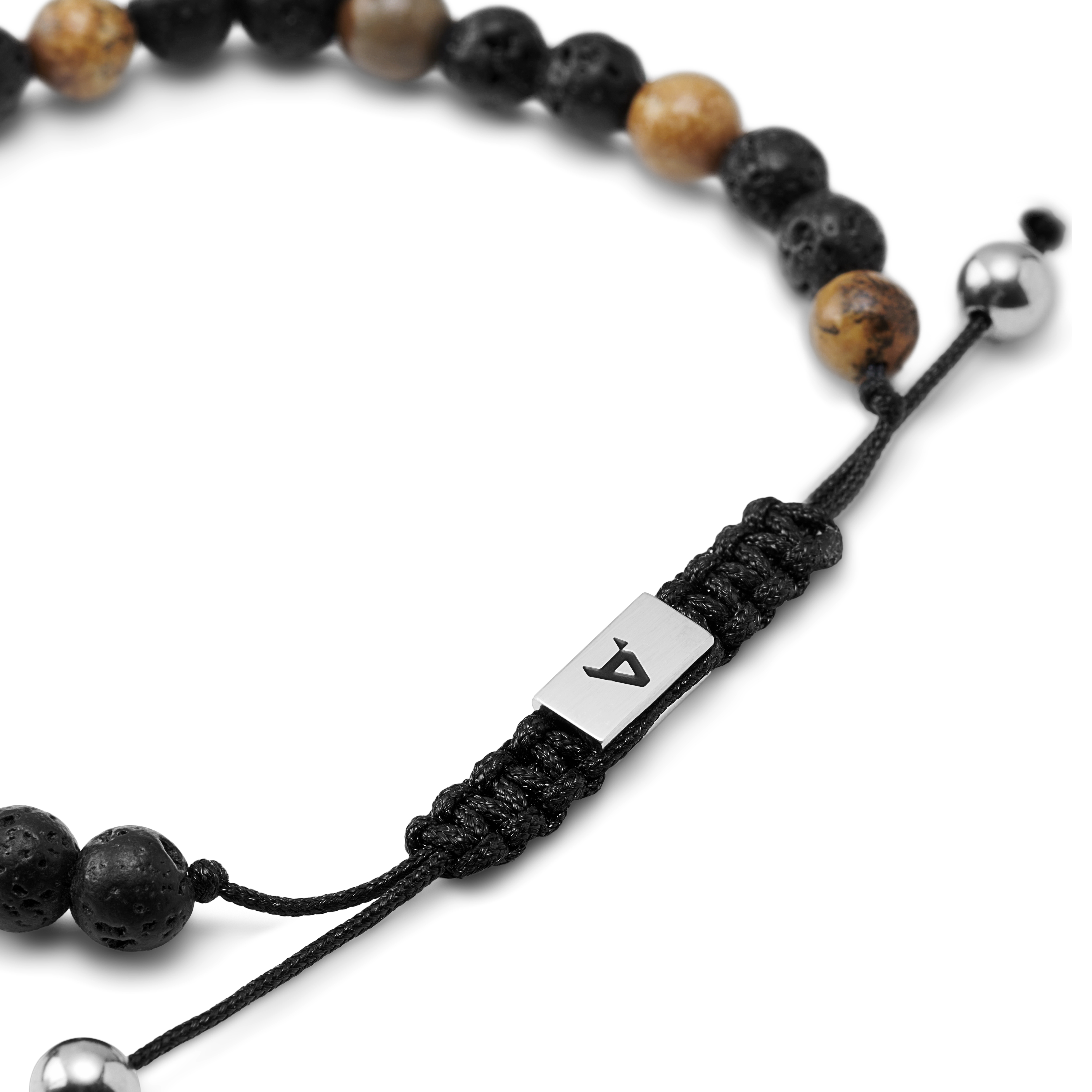 Sanatio | 6mm náramek z lávových kamenů a jaspisu - 2