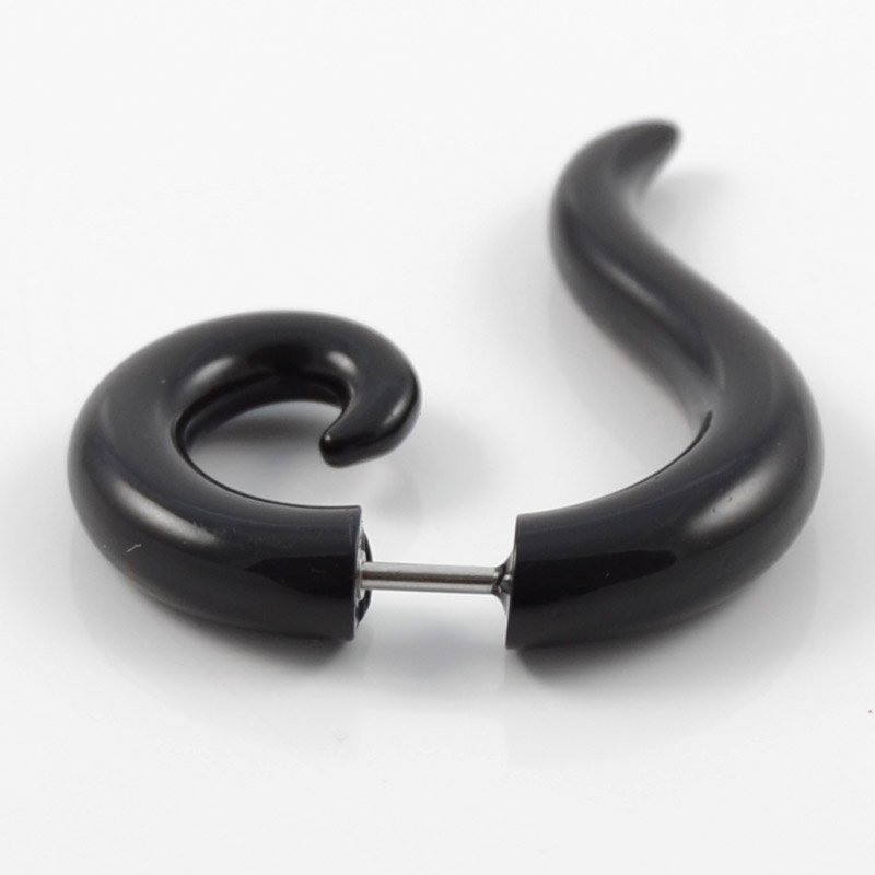 Boucle d'oreille noire incurvée - 2