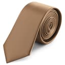 Rjava satenasta ozka kravata širine 6 cm Rjava satenasta ozka kravata širine 6 cm