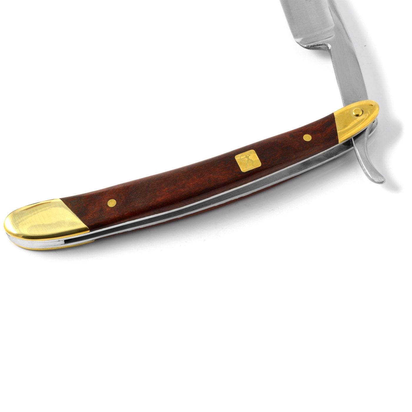 Rød Eik/Gullbelagt Barberkniv 13/16" - 6