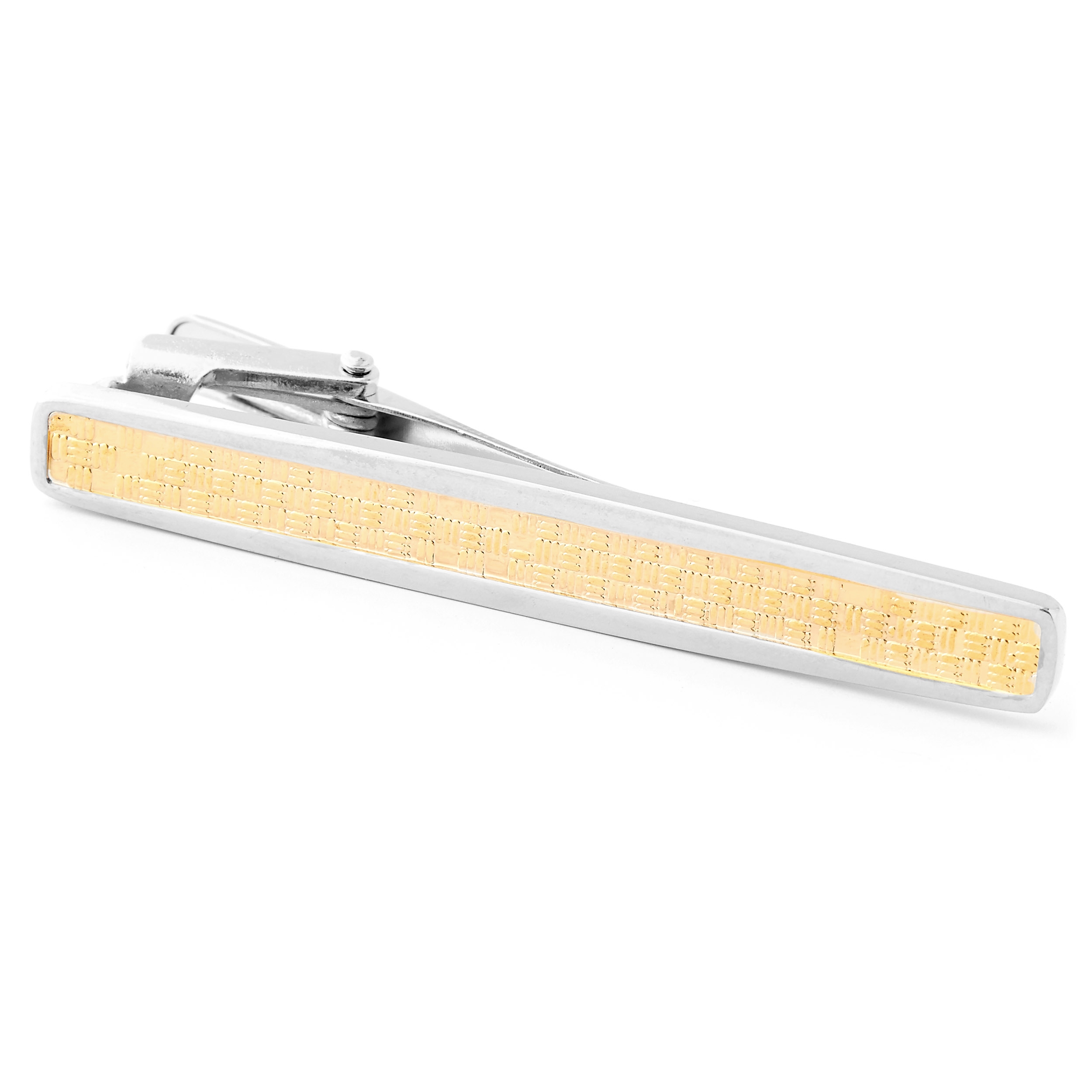 Manschettenknöpfe und Krawattenklammer in Silber-Gold - 5