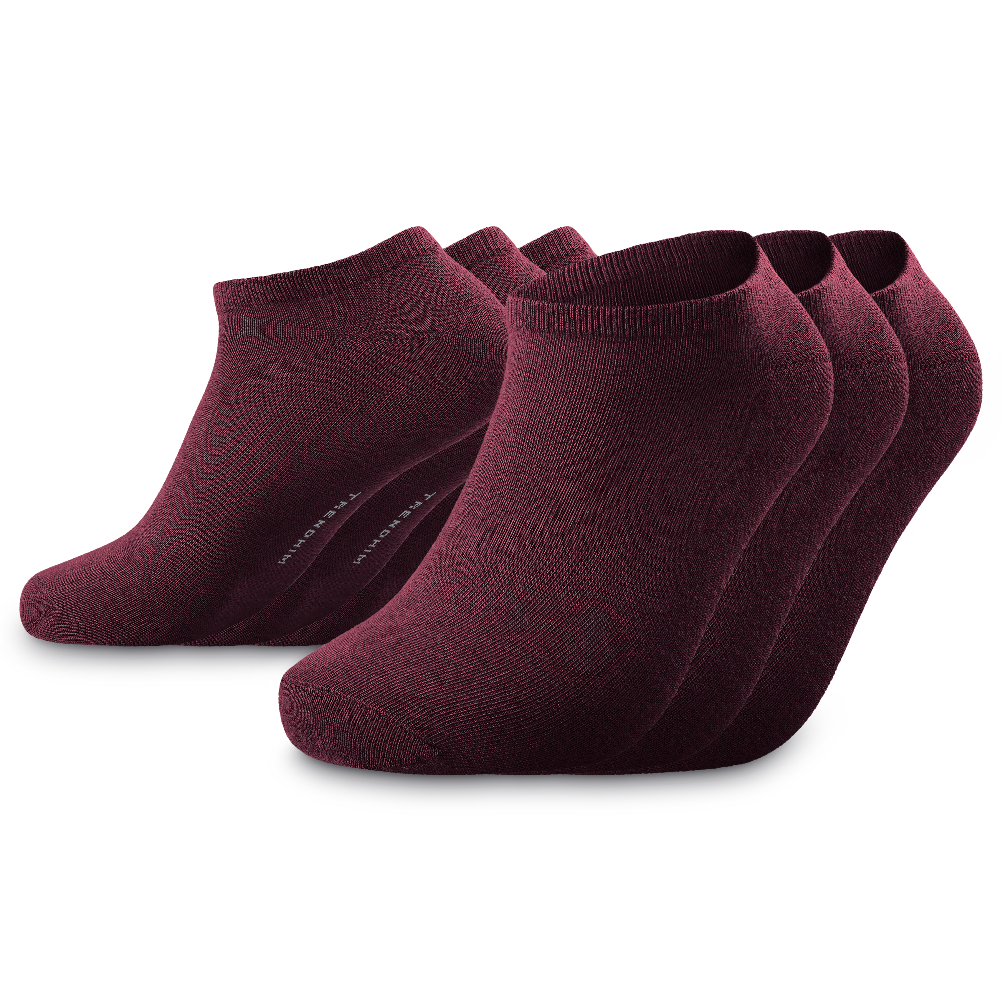 TrueFeel | Lot de 3 paires de socquettes rouge cramoisi en coton
