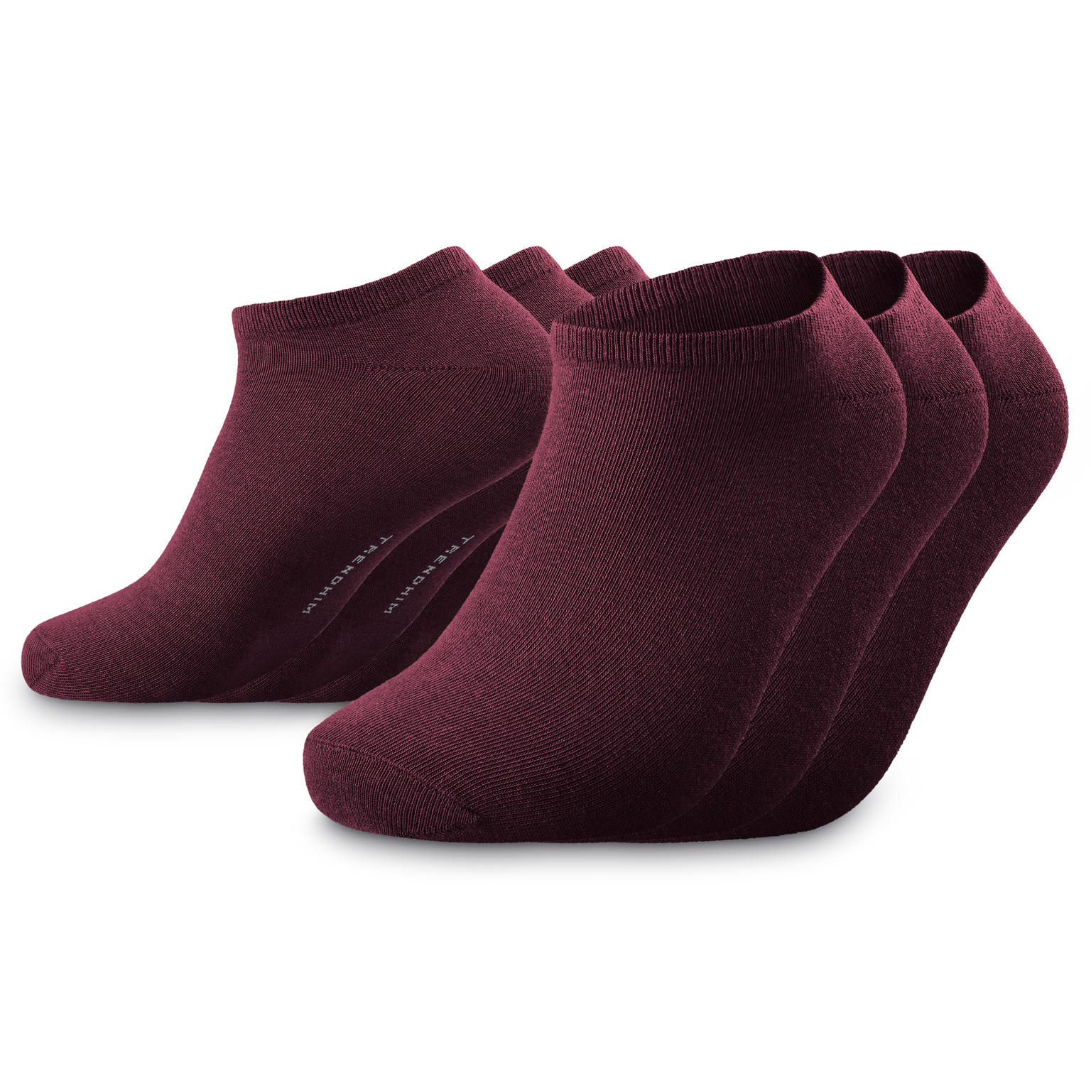 TrueFeel | 3-pack mörkröda ankelstrumpor i premiumbomull TrueFeel | 3-pack mörkröda ankelstrumpor i premiumbomull