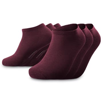 TrueFeel | Lot de 3 paires de socquettes rouge cramoisi en coton TrueFeel | Lot de 3 paires de socquettes rouge cramoisi en coton