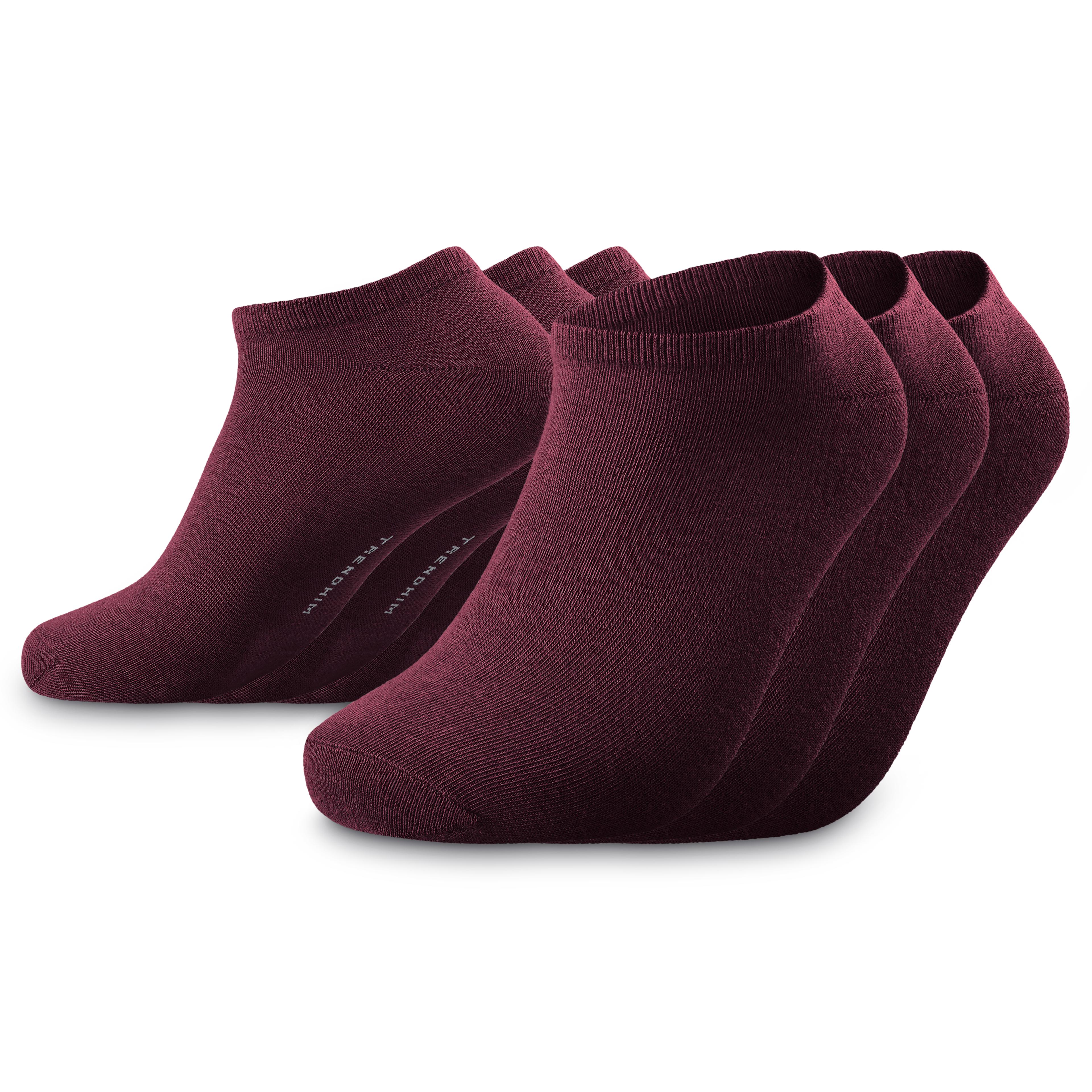 TrueFeel | 3-Pack Dark Crimson Cotton Ankle Socks TrueFeel | 3-Pack Dark Crimson Cotton Ankle Socks
