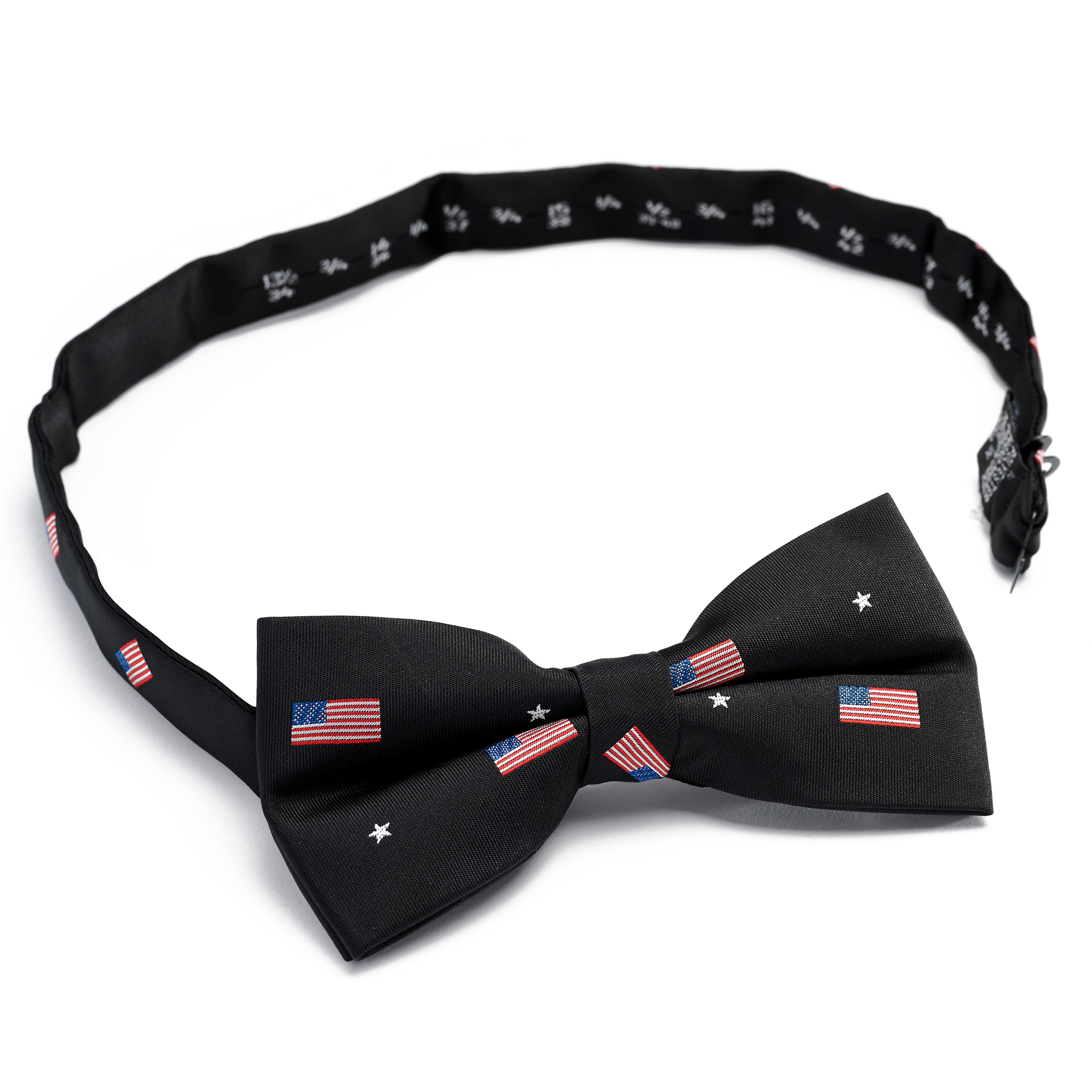 Predviazaný motýlik s americkou vlajkou v čiernej farbe - 2