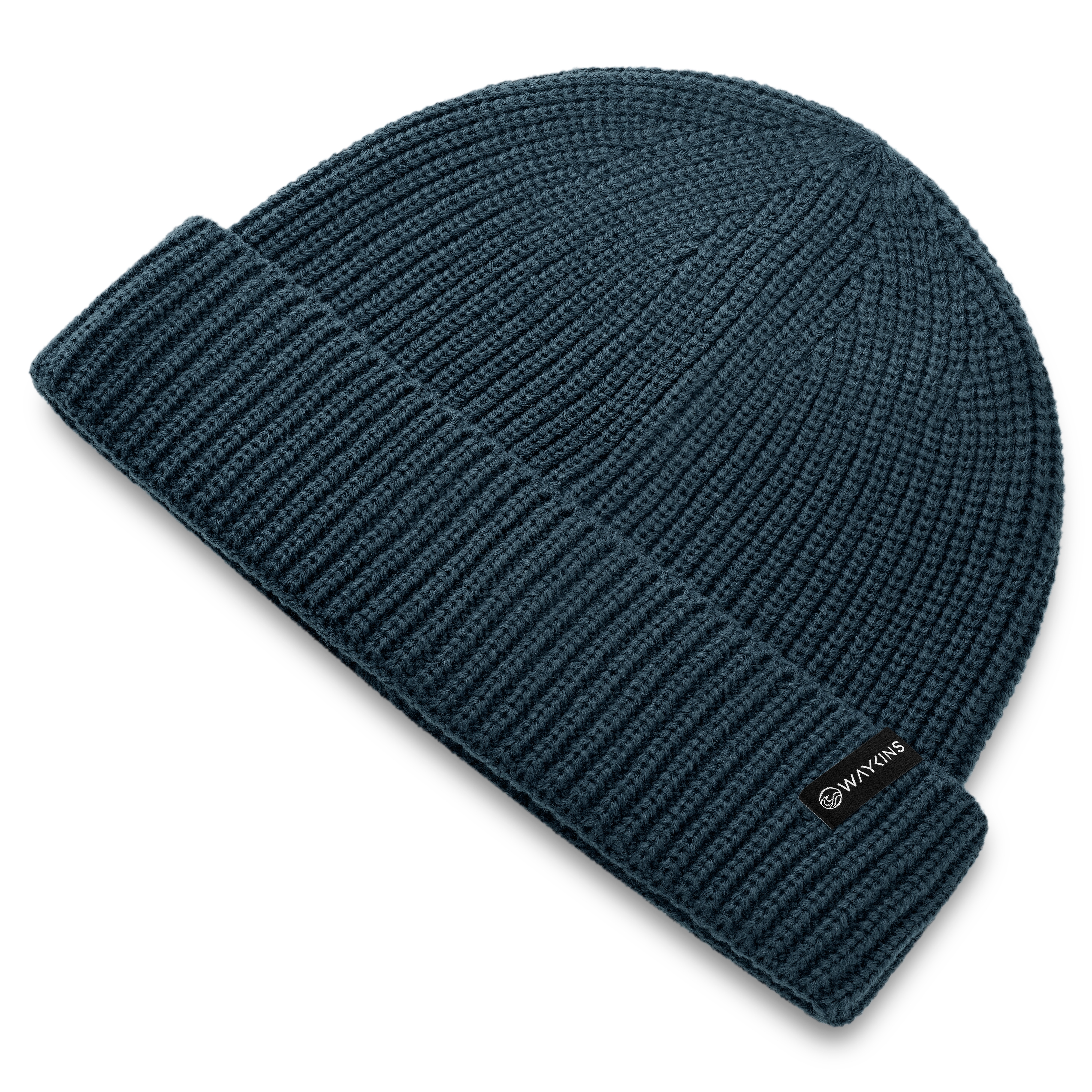 Baltic | Donkerblauwe Geribde Acryl Beanie - 5