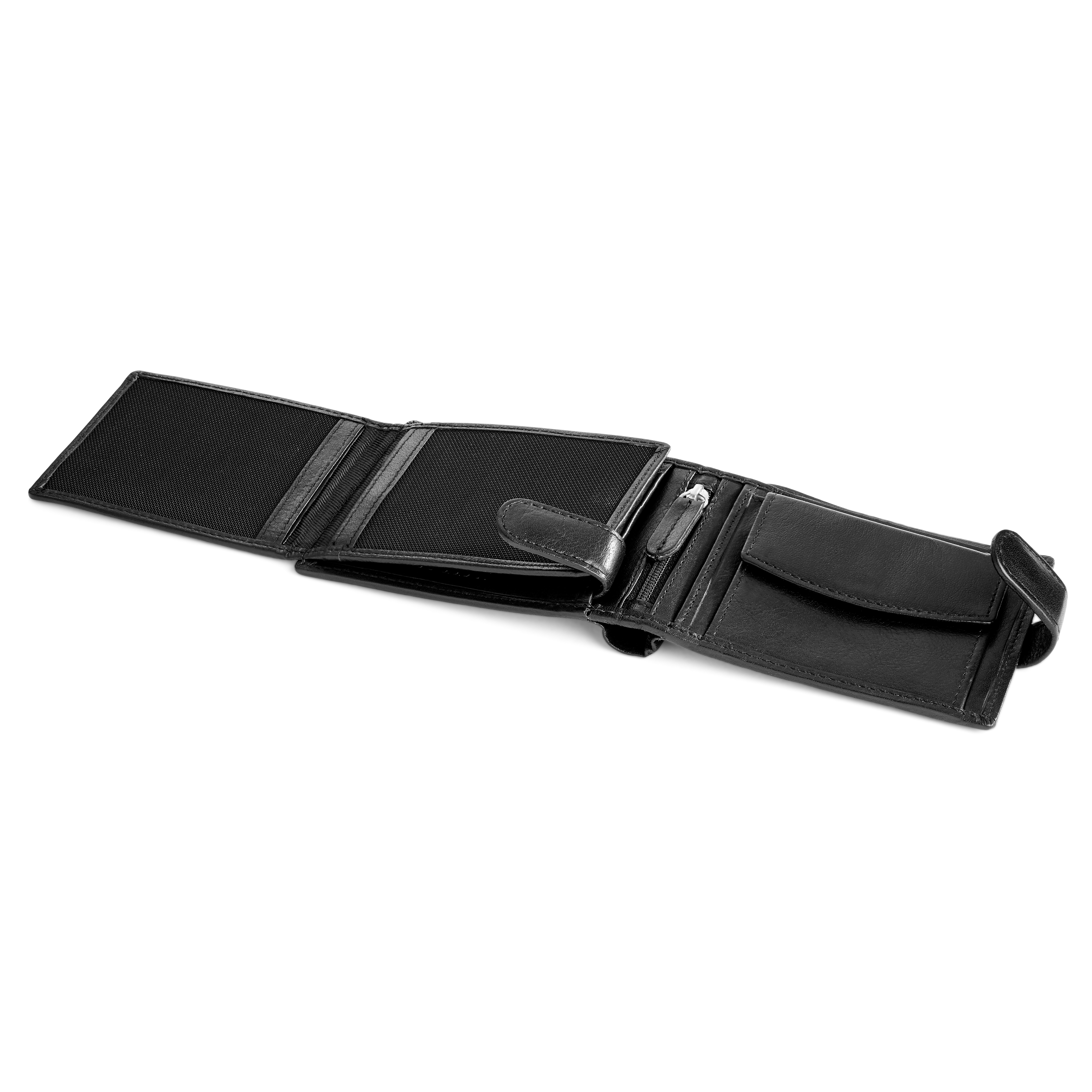 Black Ergonomic Leather Wallet - 10