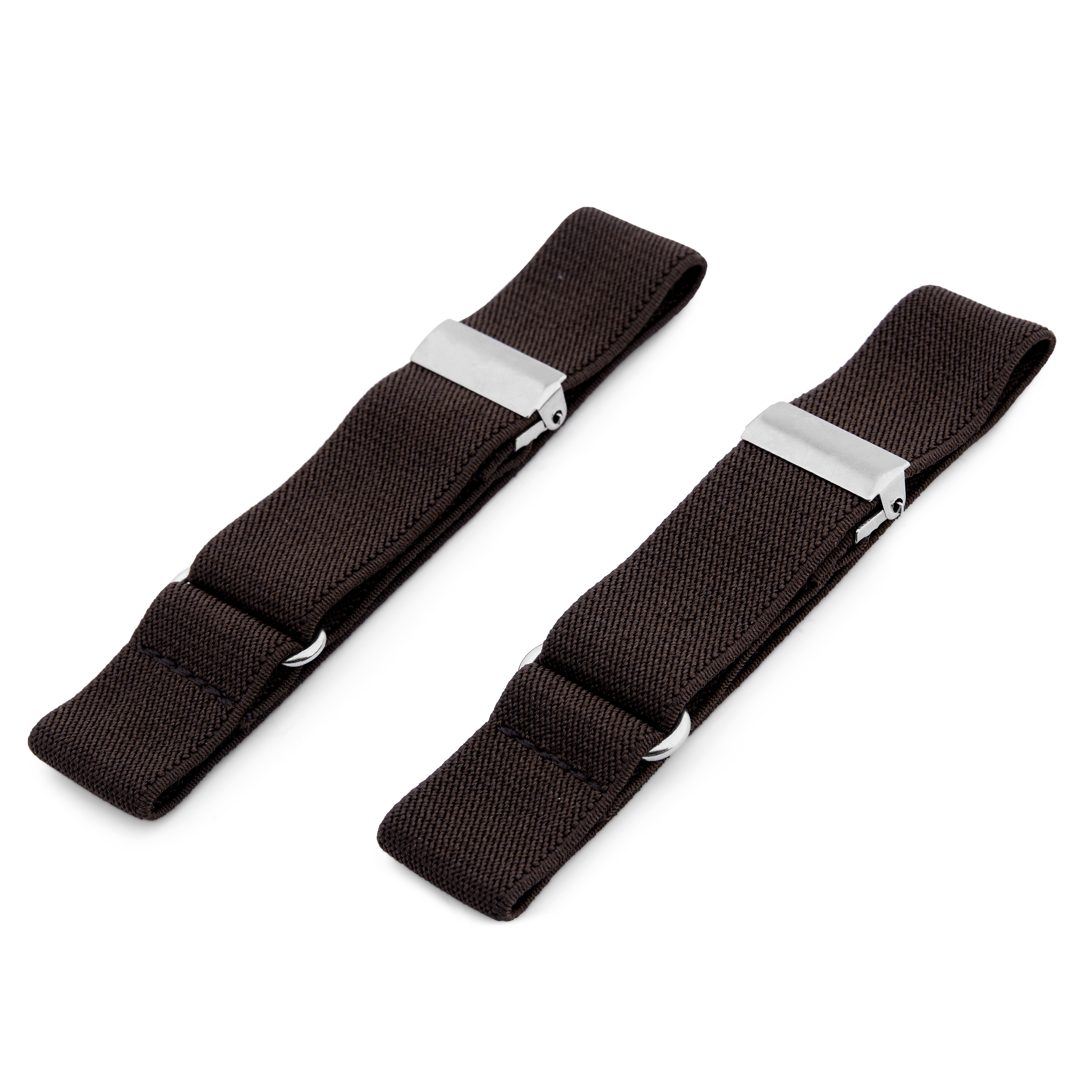 Brazaletes para camisa finos en marrón oscuro - 1