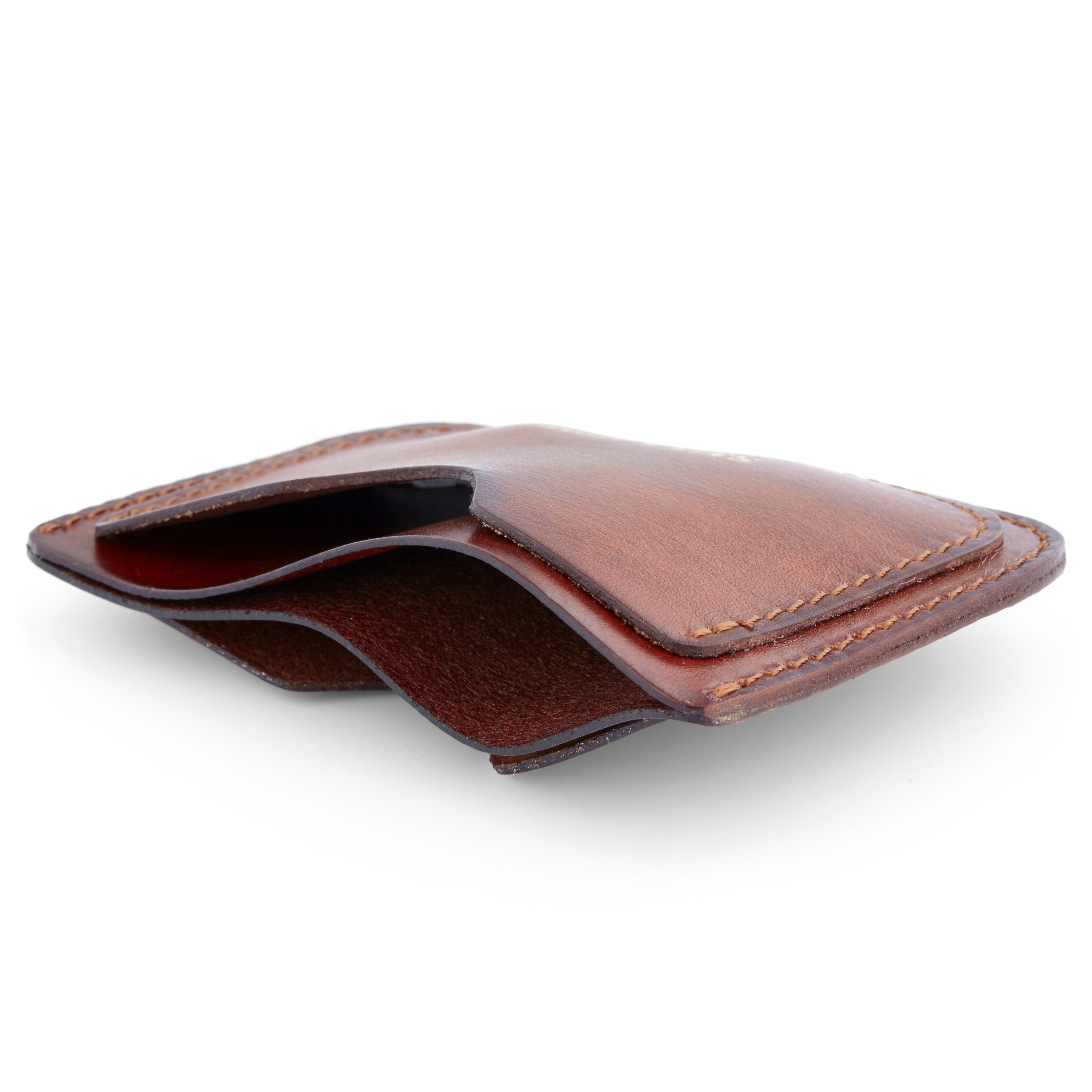 Karjapaimenen ruskea Fergus-korttikotelo, nahkaa - 2