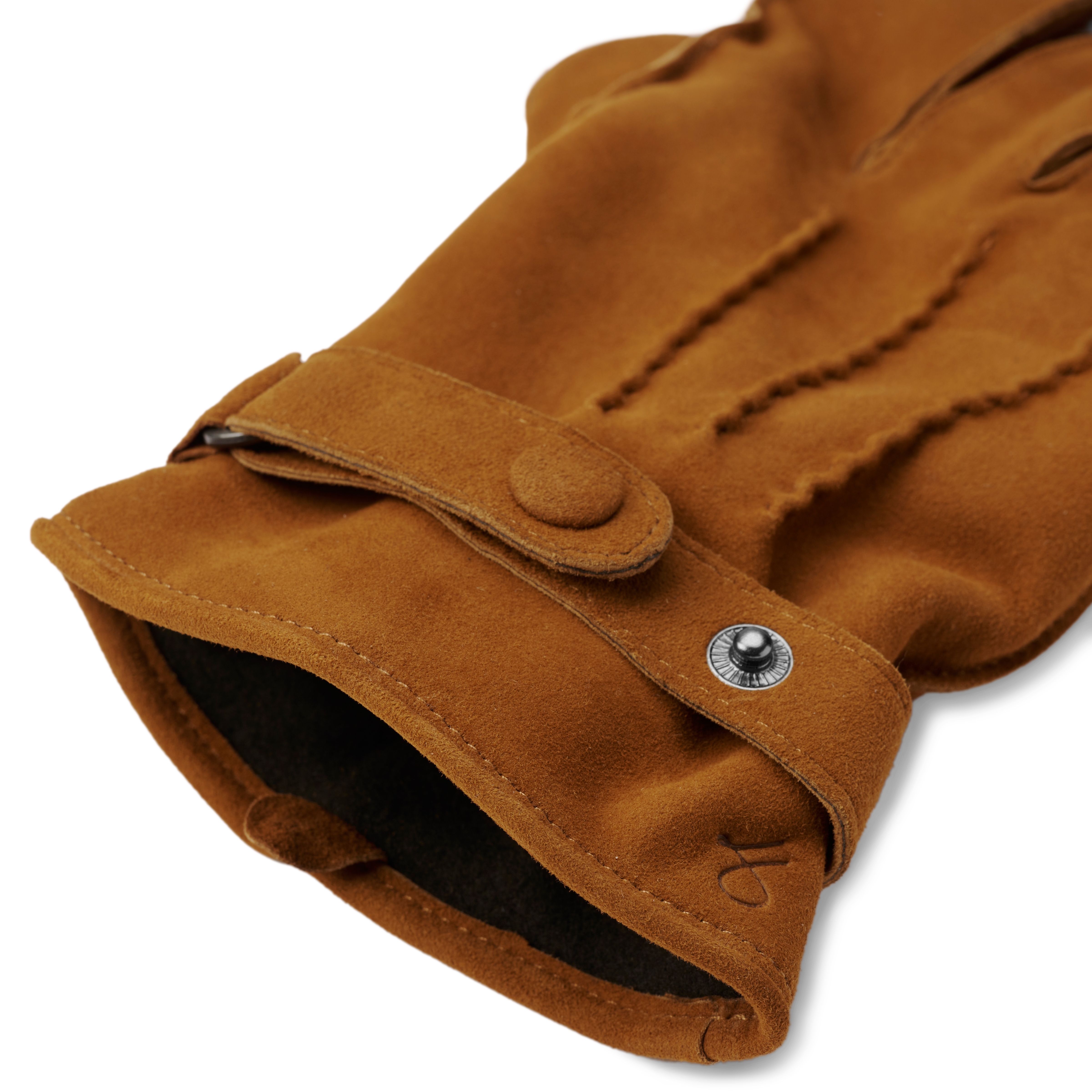 Guantes de Piel Color Canela con Hebilla - 7