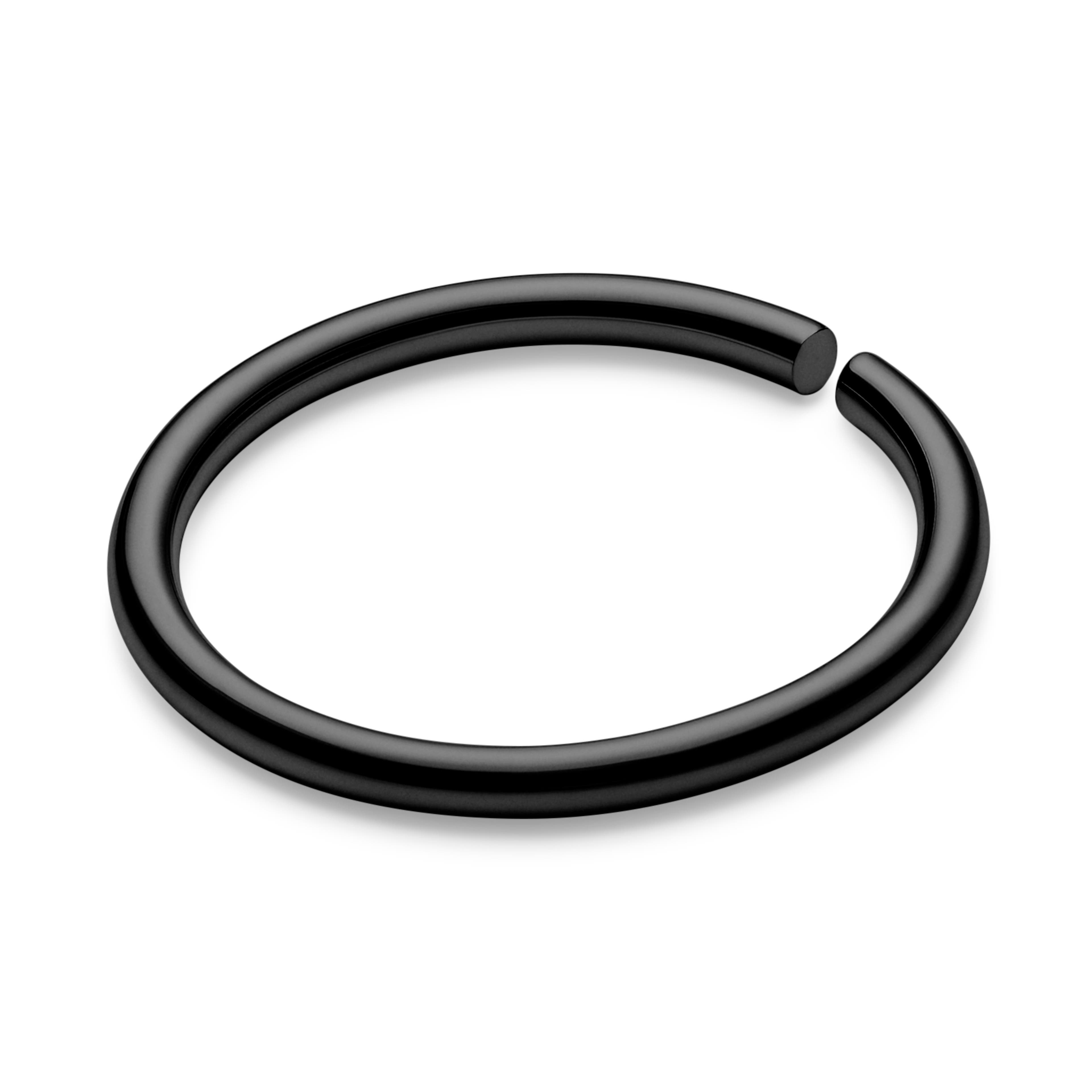 7 mm Nahtloser Piercing-Ring aus schwarzem Chirurgenstahl