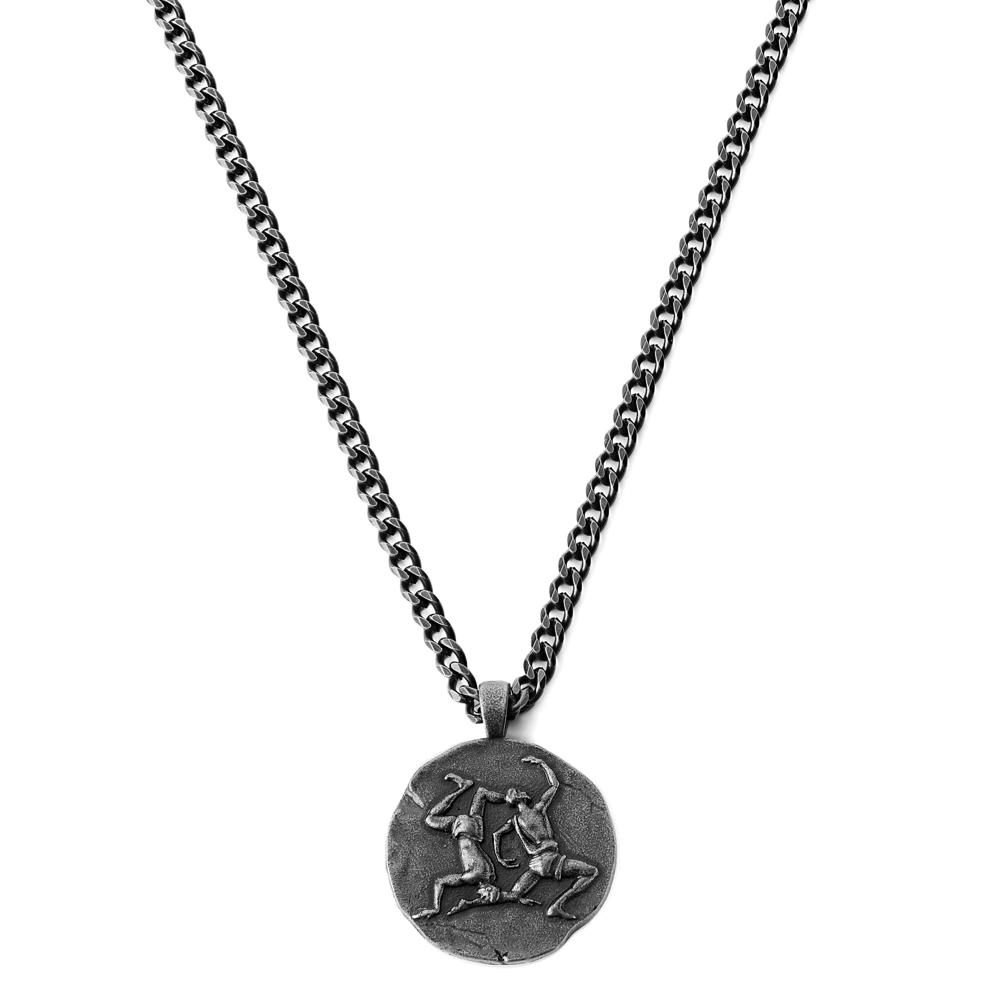 Astro | Silver-Tone Stainless Steel Gemini Zodiac Sign Necklace