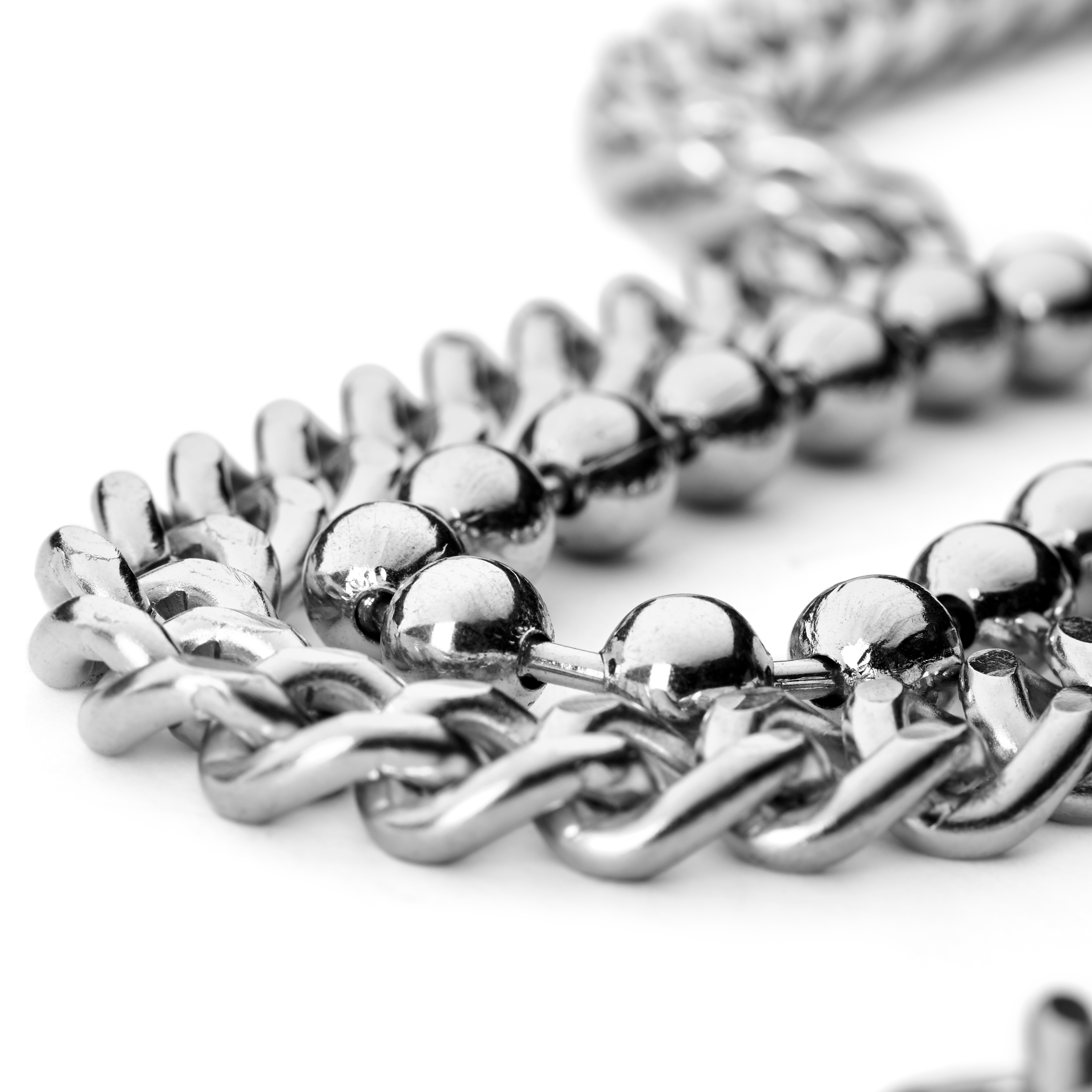 Silver-Tone Wallet Chain with Beads & Hoop - 5