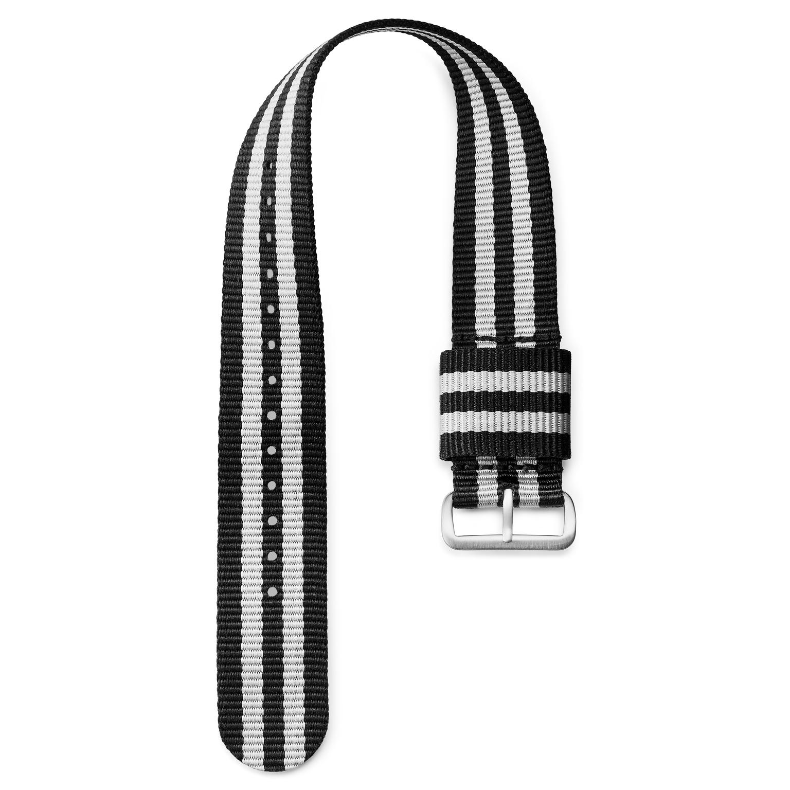 Ryka | 22 mm schwarzes und graues Uhrenarmband aus Nylon Ryka | 22 mm schwarzes und graues Uhrenarmband aus Nylon