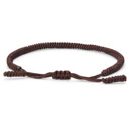 Adjustable Brown Nylon Lucky Knot Bracelet