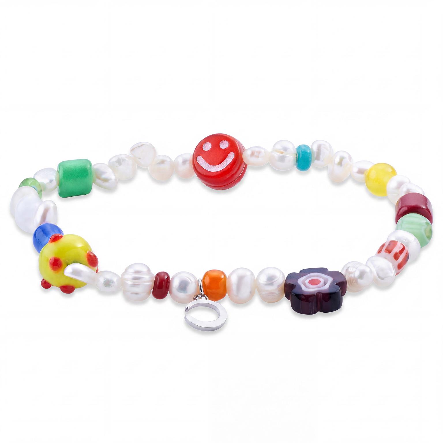 Pearlmania | Crystal Bloom flerfarget armbånd med ferskvannsperler og glassperler Pearlmania | Crystal Bloom flerfarget armbånd med ferskvannsperler og glassperler