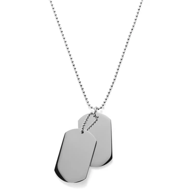 Silverfärgat Halsband med Dubbla Dog Tags Silverfärgat Halsband med Dubbla Dog Tags