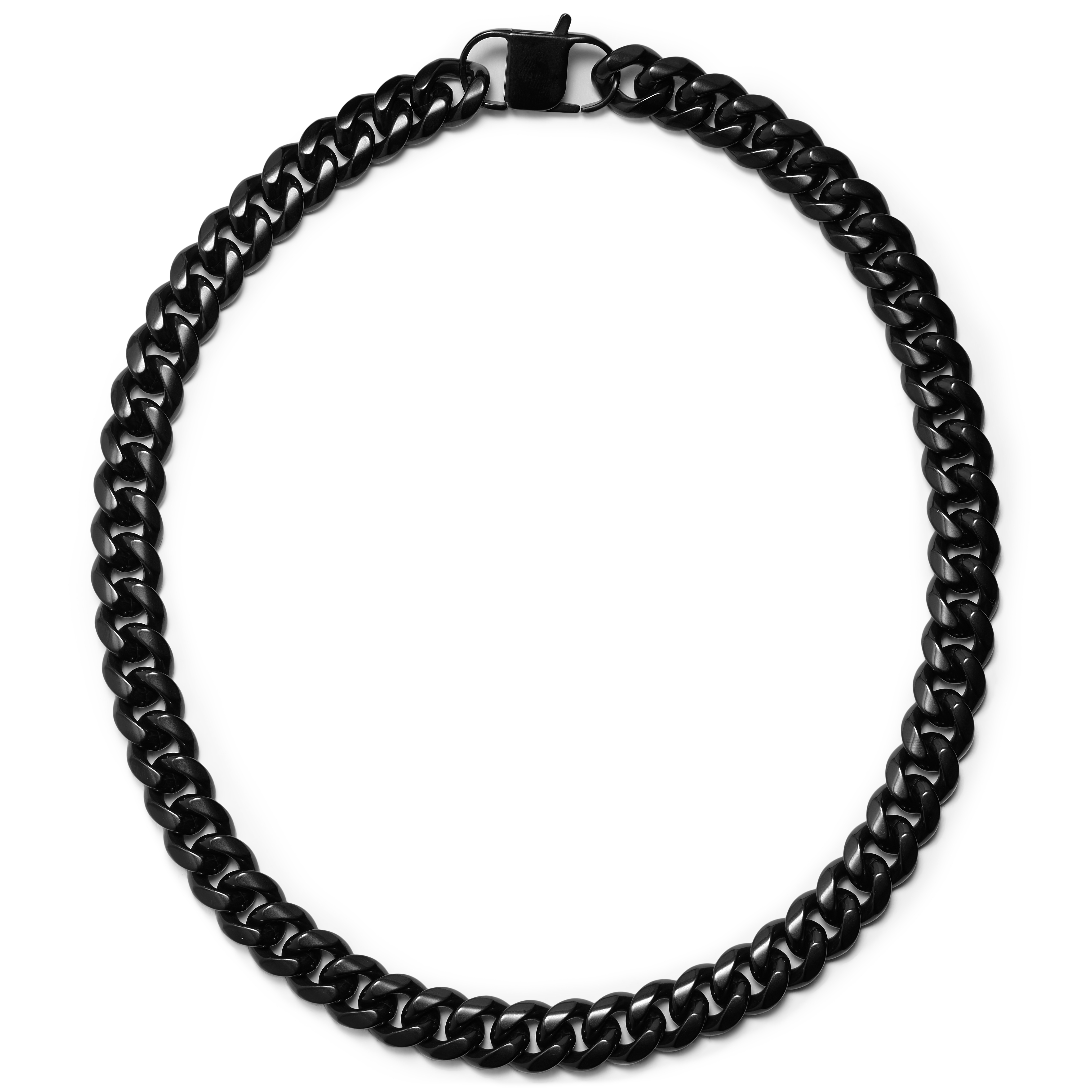 Collier à maillons en acier noir 14 mm - 2