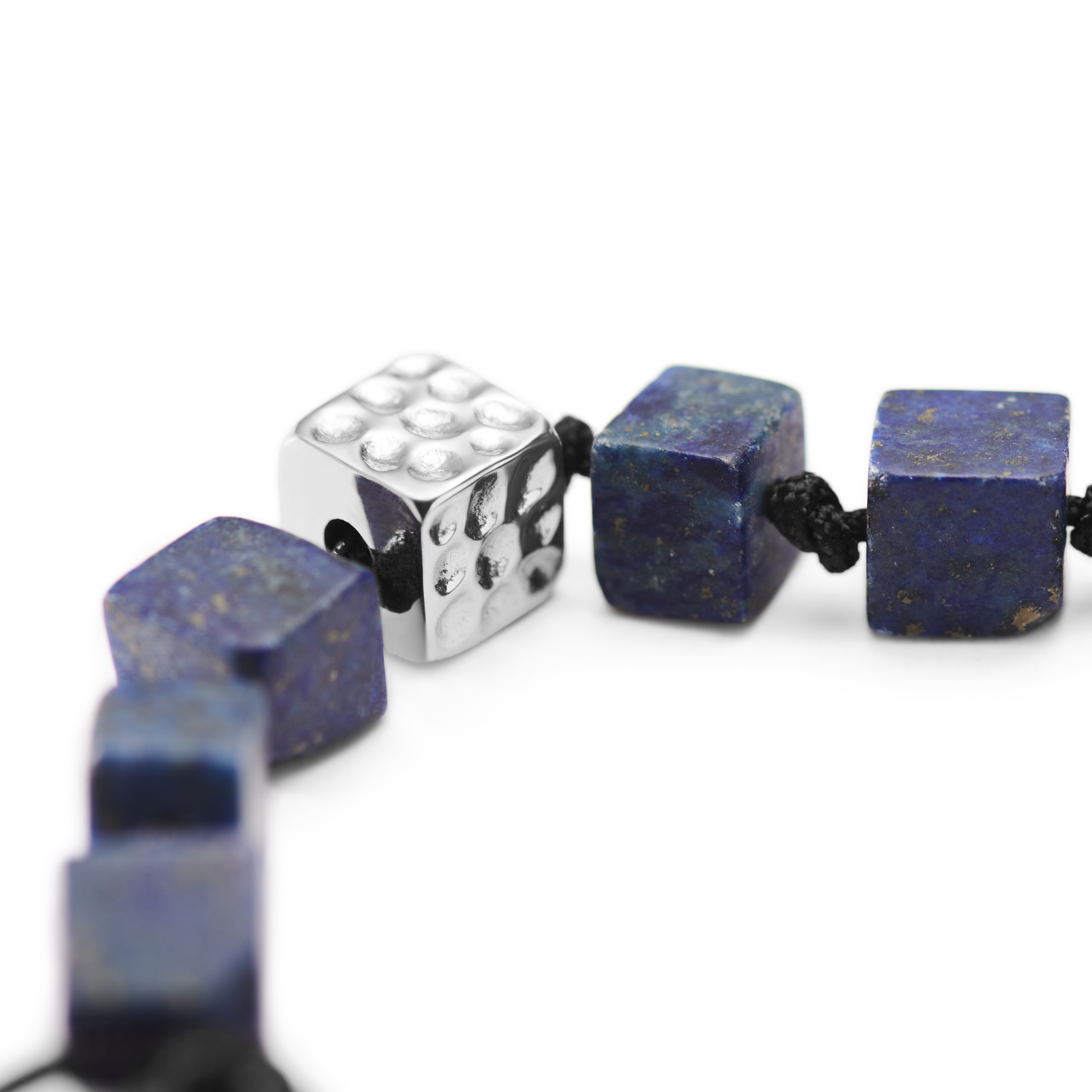 Orphic | Srebrzysta bransoletka stalowa z lapis lazuli - 9