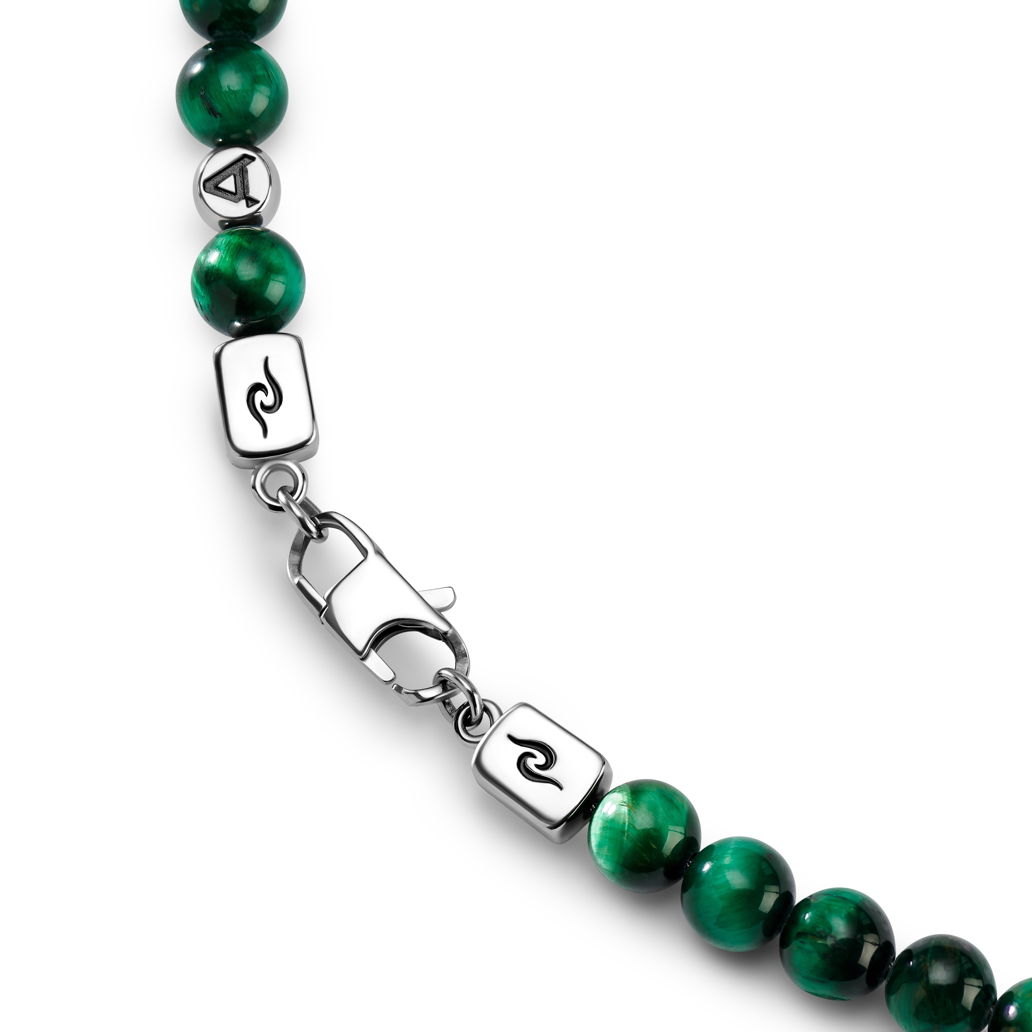 Rico | Black Lava & Green Tiger's Eye Skull Necklace - 3