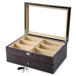 Pilipane Elegante Caja De Almacenamiento De Gafas De Madera, Caja Organizadora De Joyas, Vitrina De Gafas De Sol De 8 Rejillas Y Organizador De Joyas para Joyas Y Gafas De Sol Pilipane Elegante Caja De Almacenamiento De Gafas De Madera, Caja Organizadora De Joyas, Vitrina De Gafas De Sol De 8 Rejillas Y Organizador De Joyas para Joyas Y Gafas De Sol