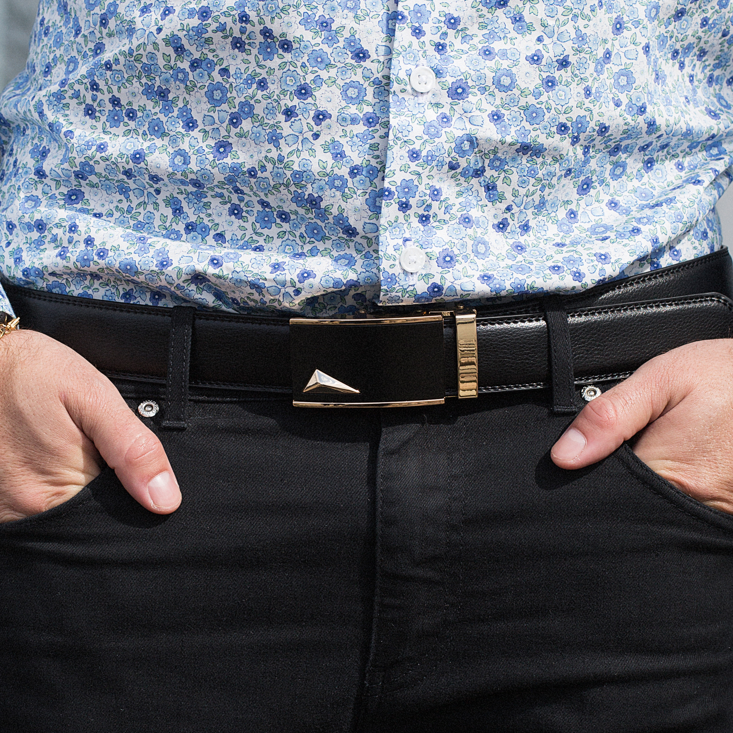 Svart & Guldfärgat Automatiskt Bälte - 3