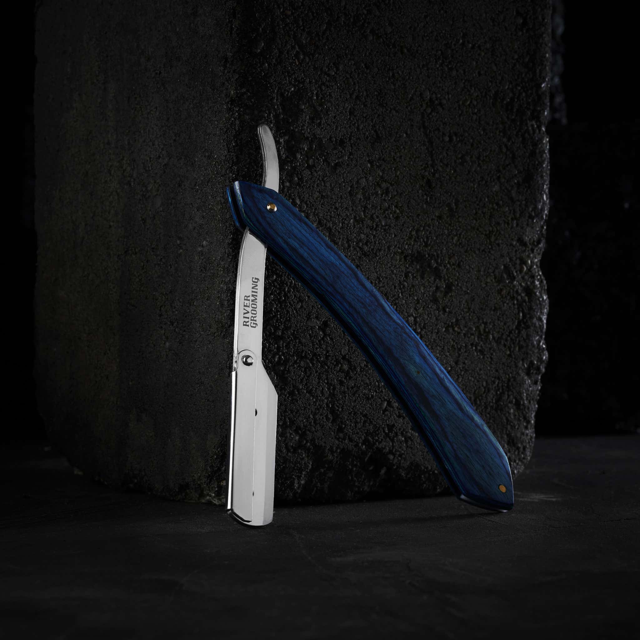 Blue Straight Razor For Disposable Blades | In stock! | River Grooming