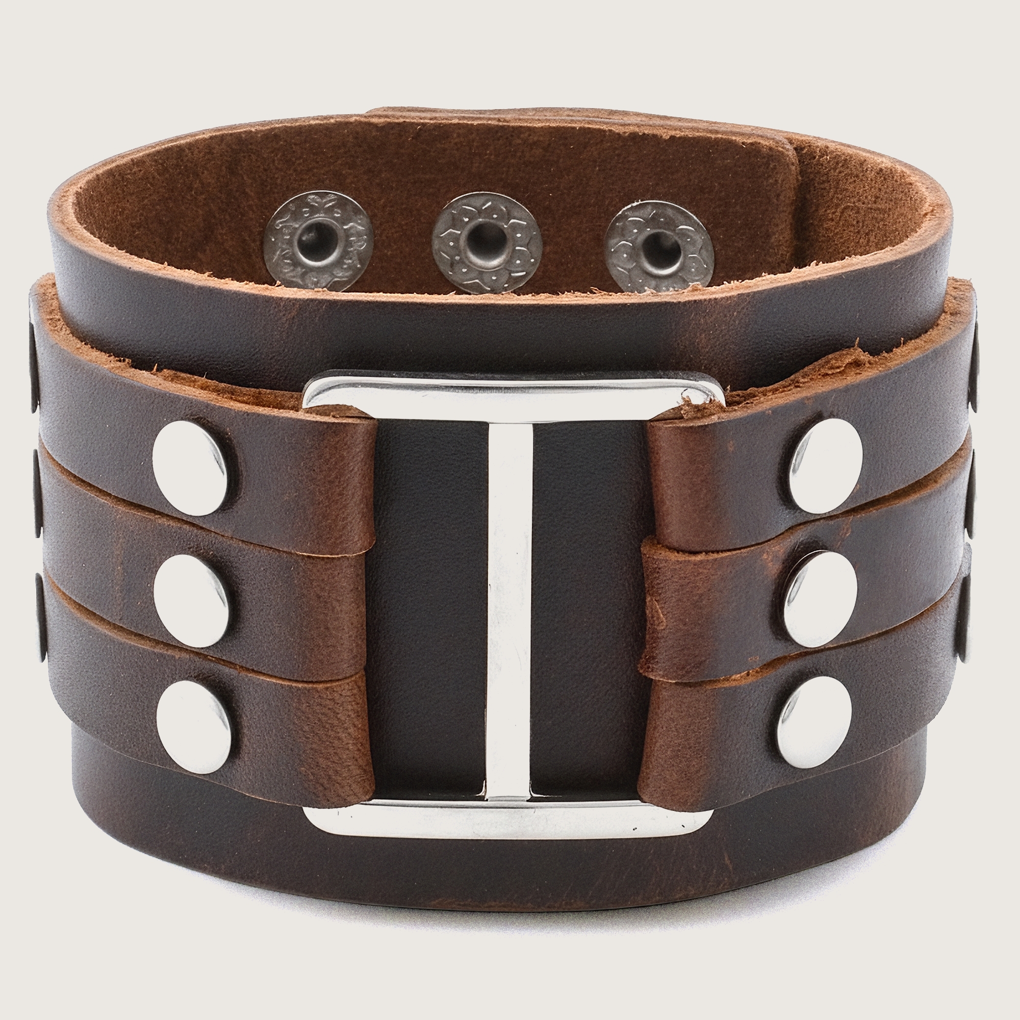 Adjustable Dark Brown Leather Cuff Bracelet | In stock! | Collin Rowe