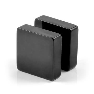 10 mm Black Stainless Steel Square Magnetic Earring