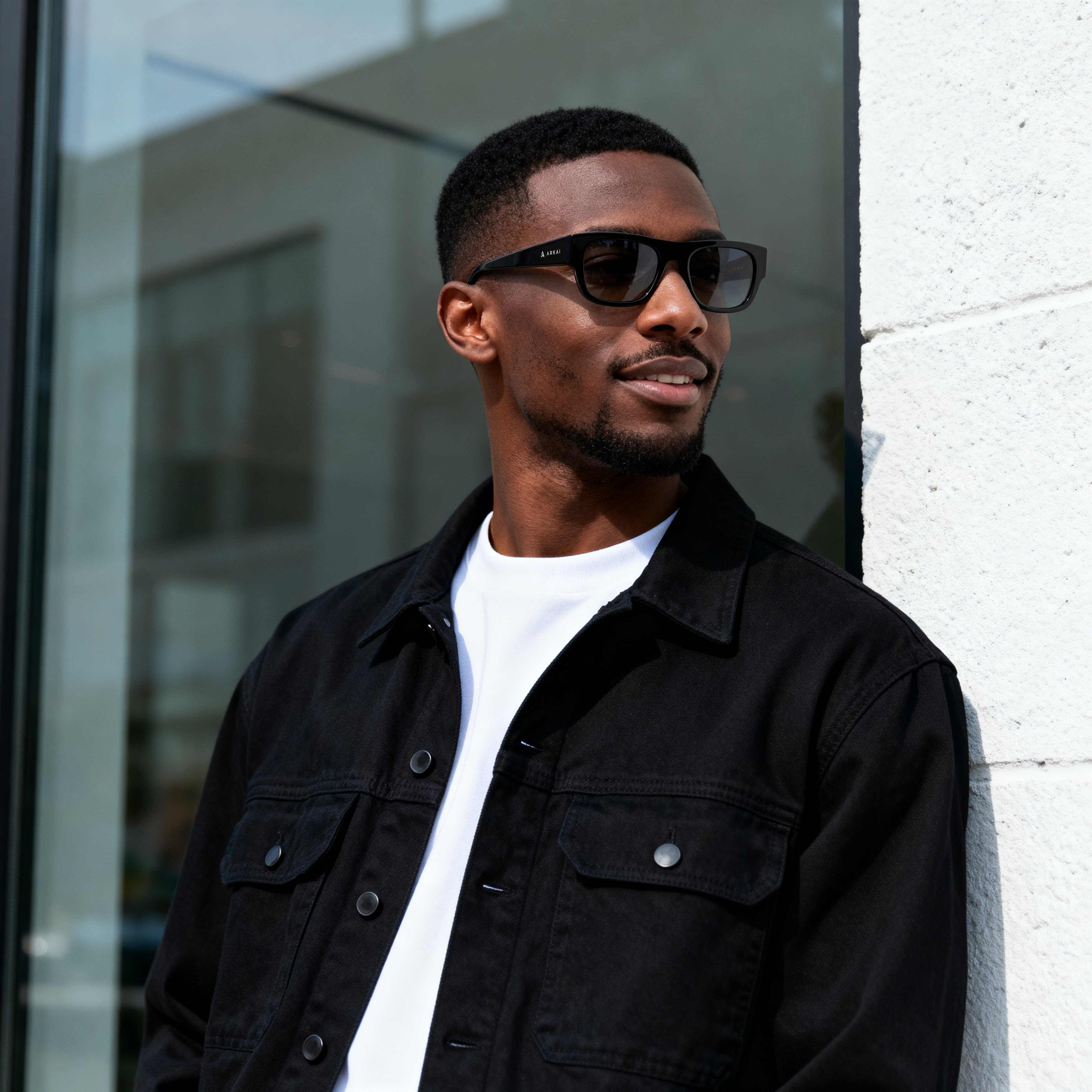 Spectrum | Schwarze rechteckige Sonnenbrille - 4