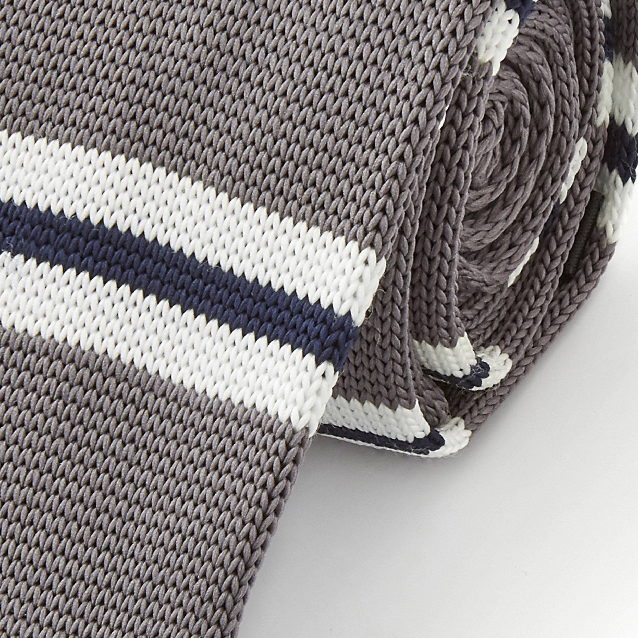 Grey & Blue Knitted Tie - 2